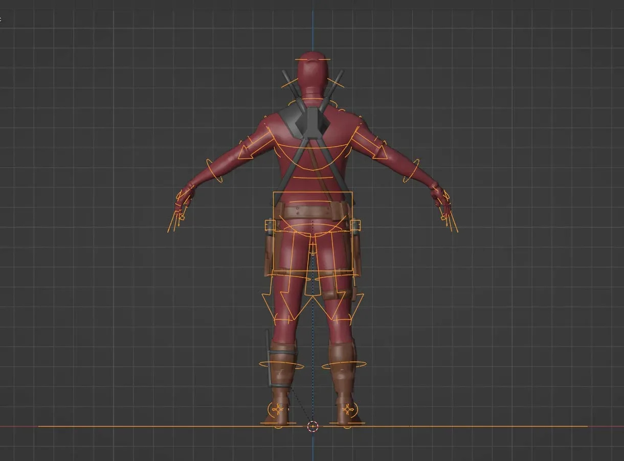 Deadpool Rigged Realtime | GameRess - Blender Eevee 3D Model