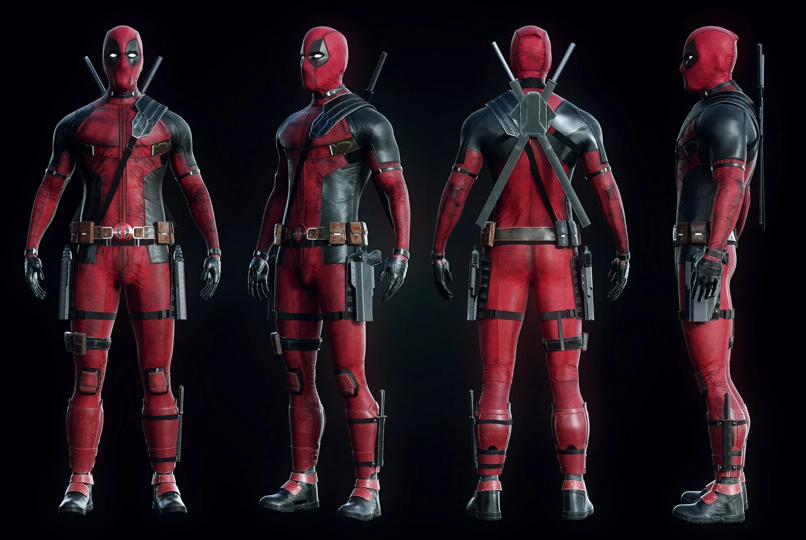 Deadpool Rigged Realtime | GameRess - Blender Eevee 3D Model