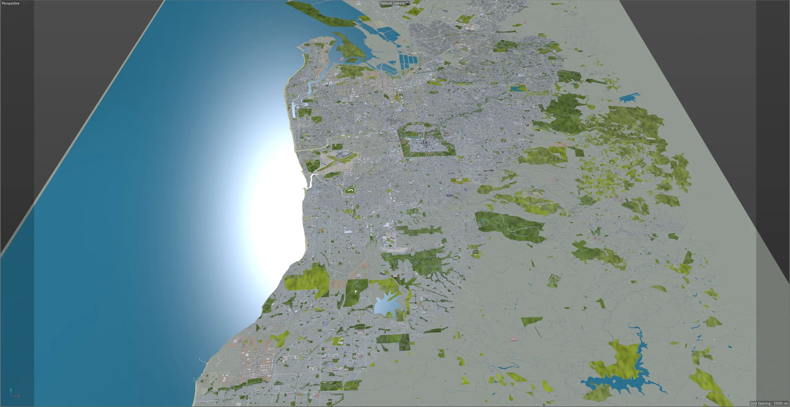 Adelaide City Australia 3D Model 65km