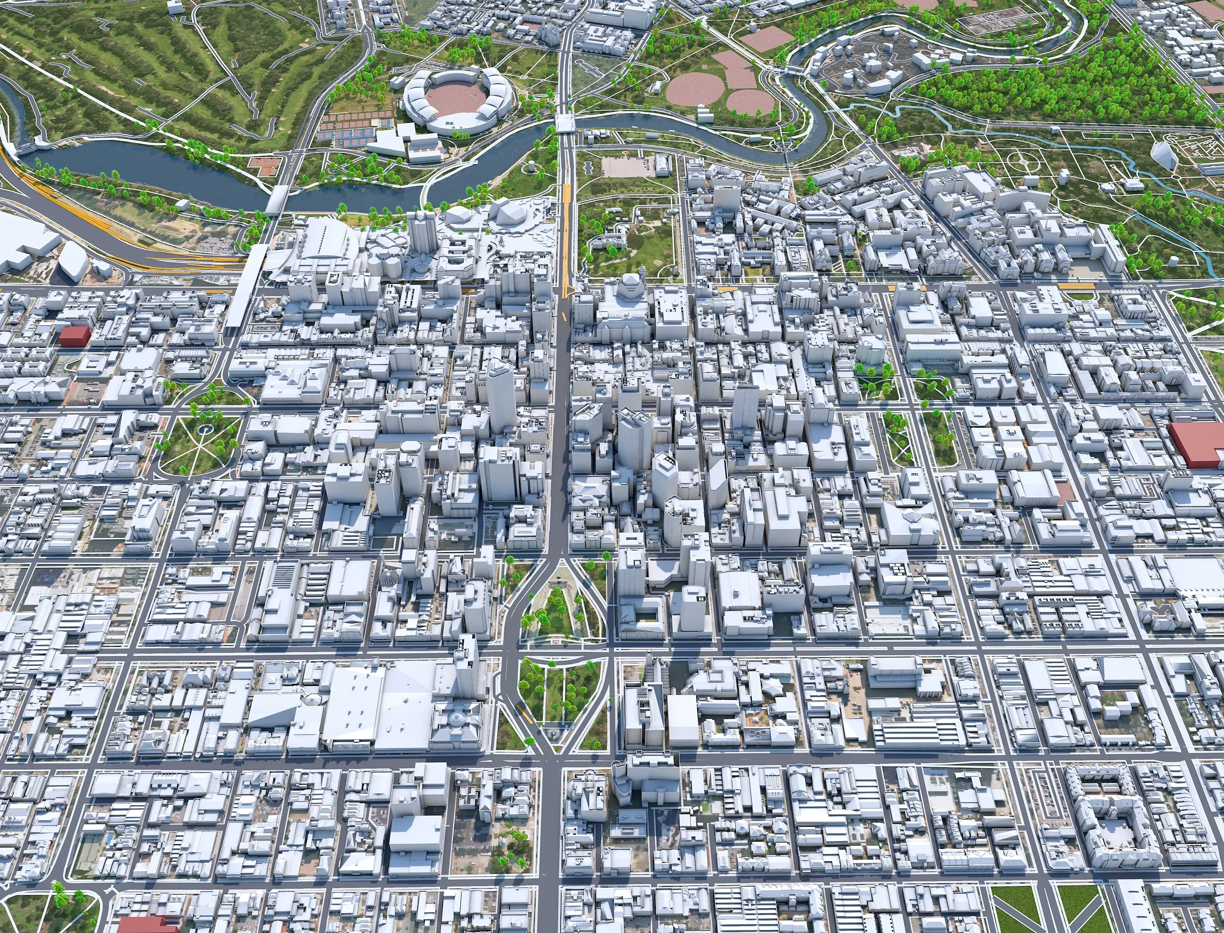 Adelaide City Australia 3D Model 65km