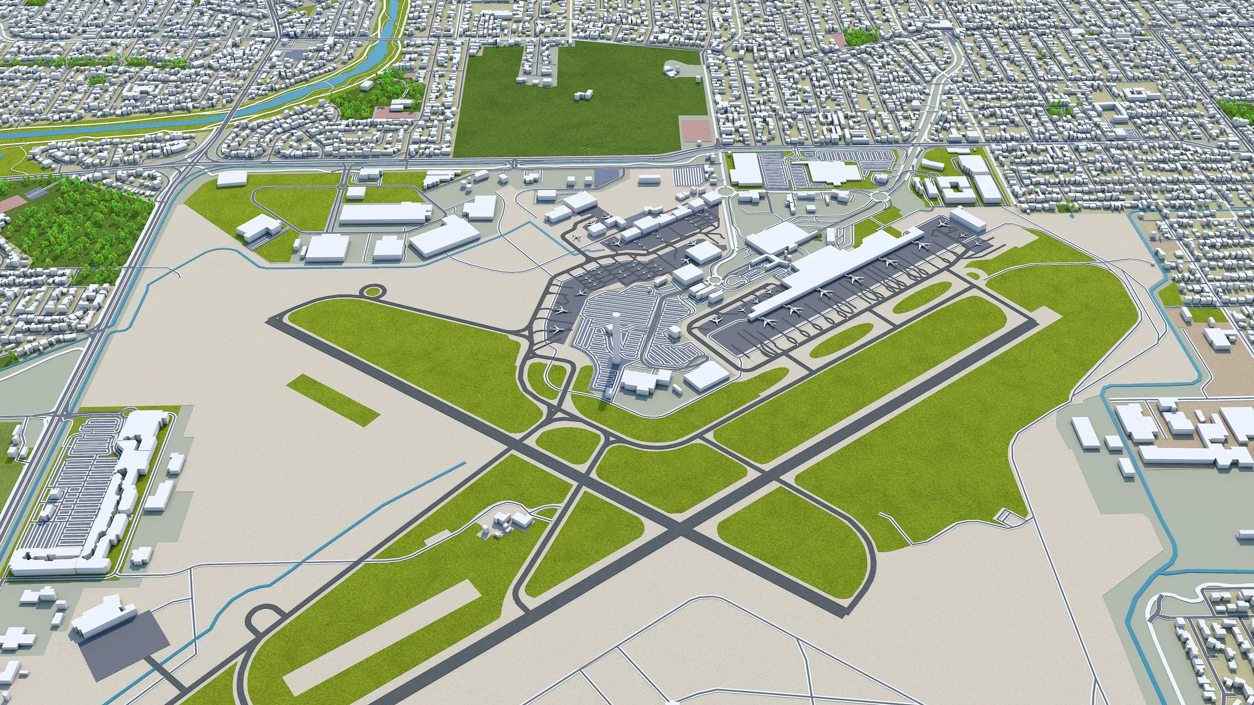 Adelaide City Australia 3D Model 65km