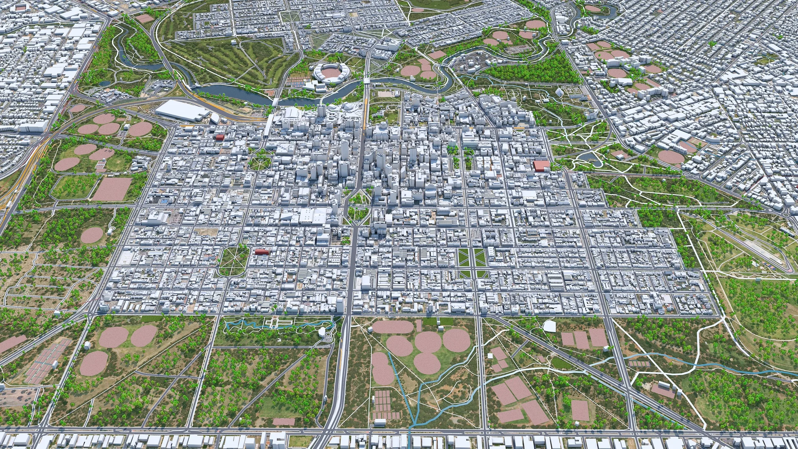 Adelaide City Australia 3D Model 65km