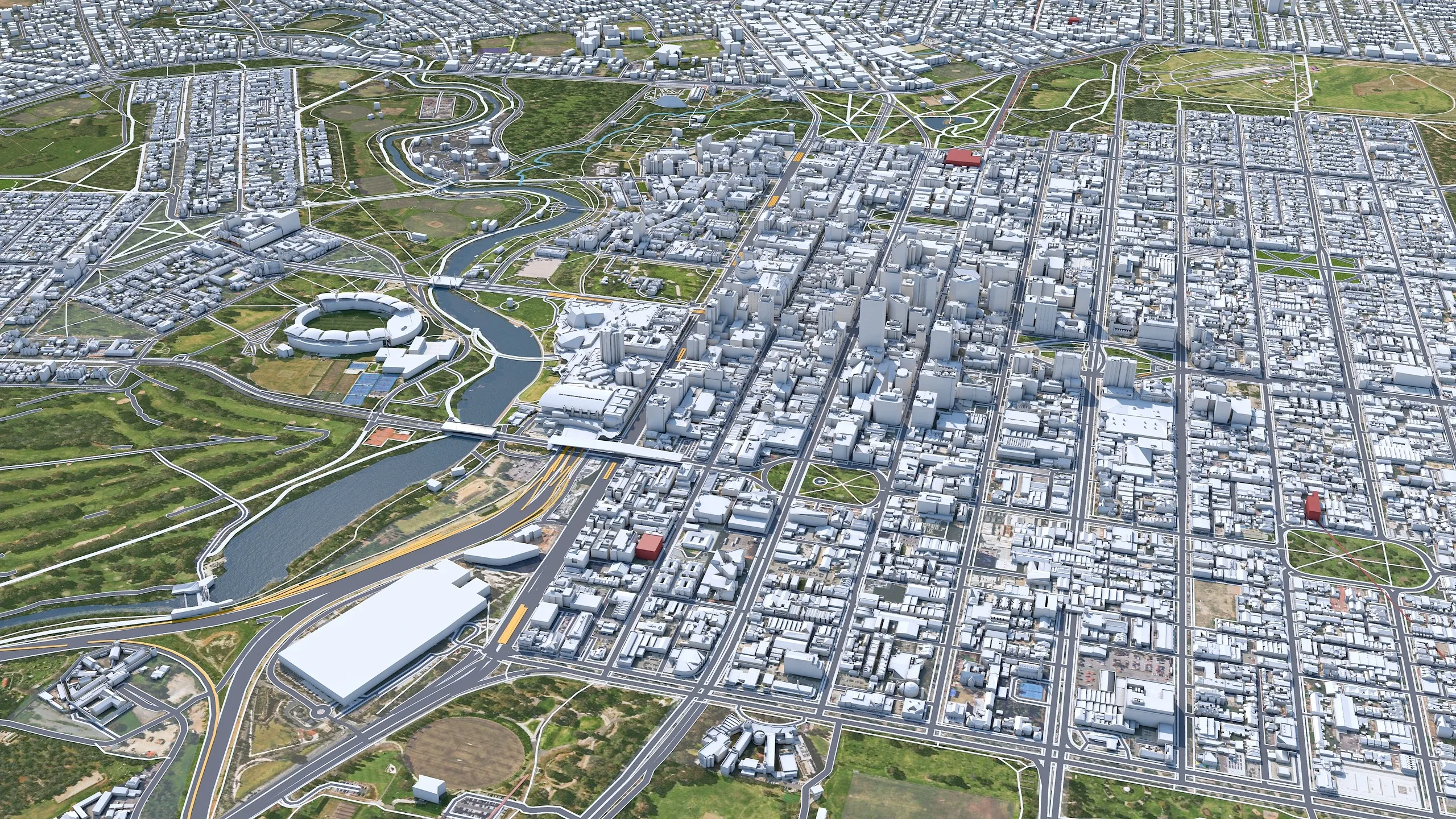 Adelaide City Australia 3D Model 65km