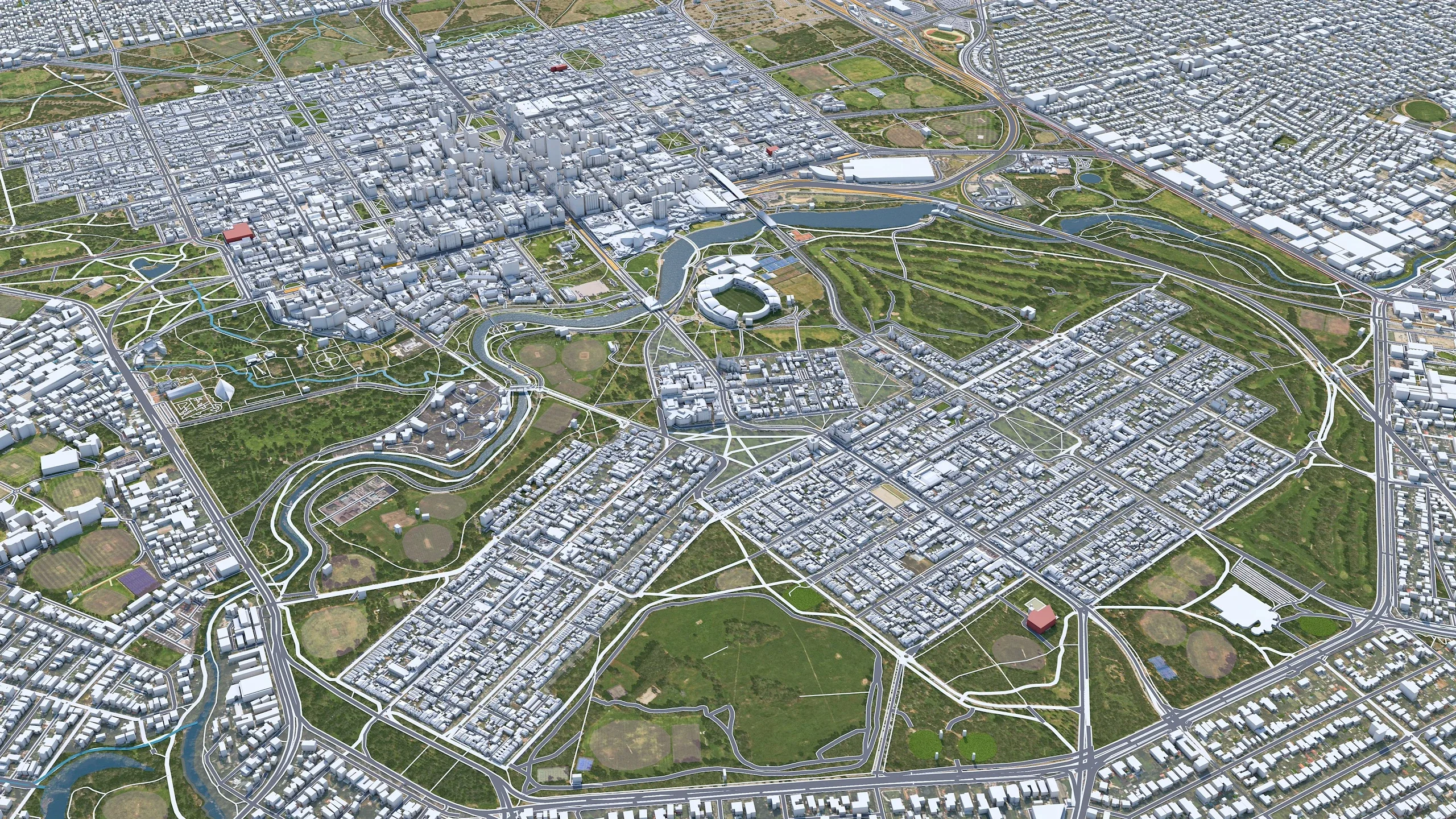 Adelaide City Australia 3D Model 65km