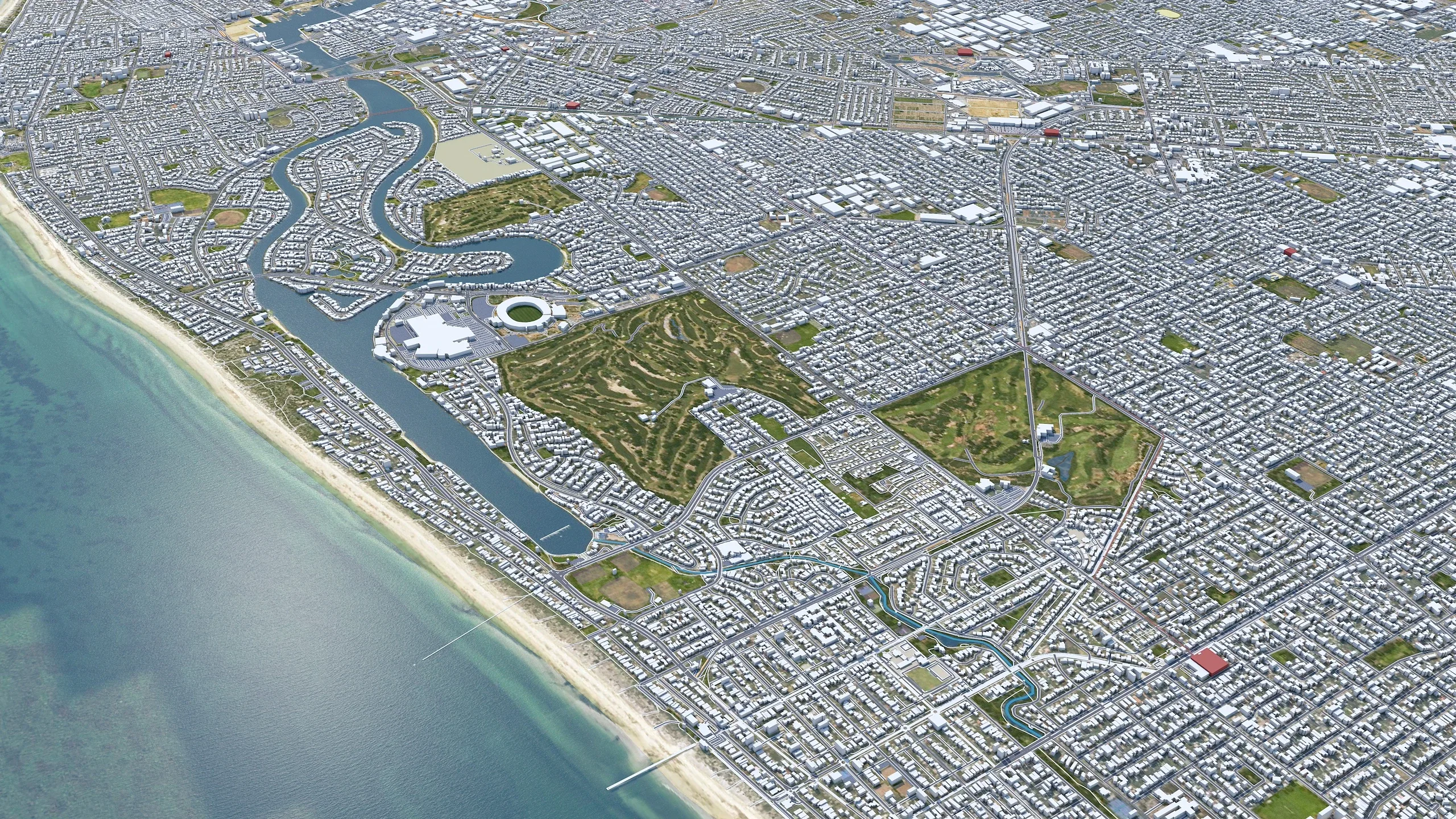 Adelaide City Australia 3D Model 65km