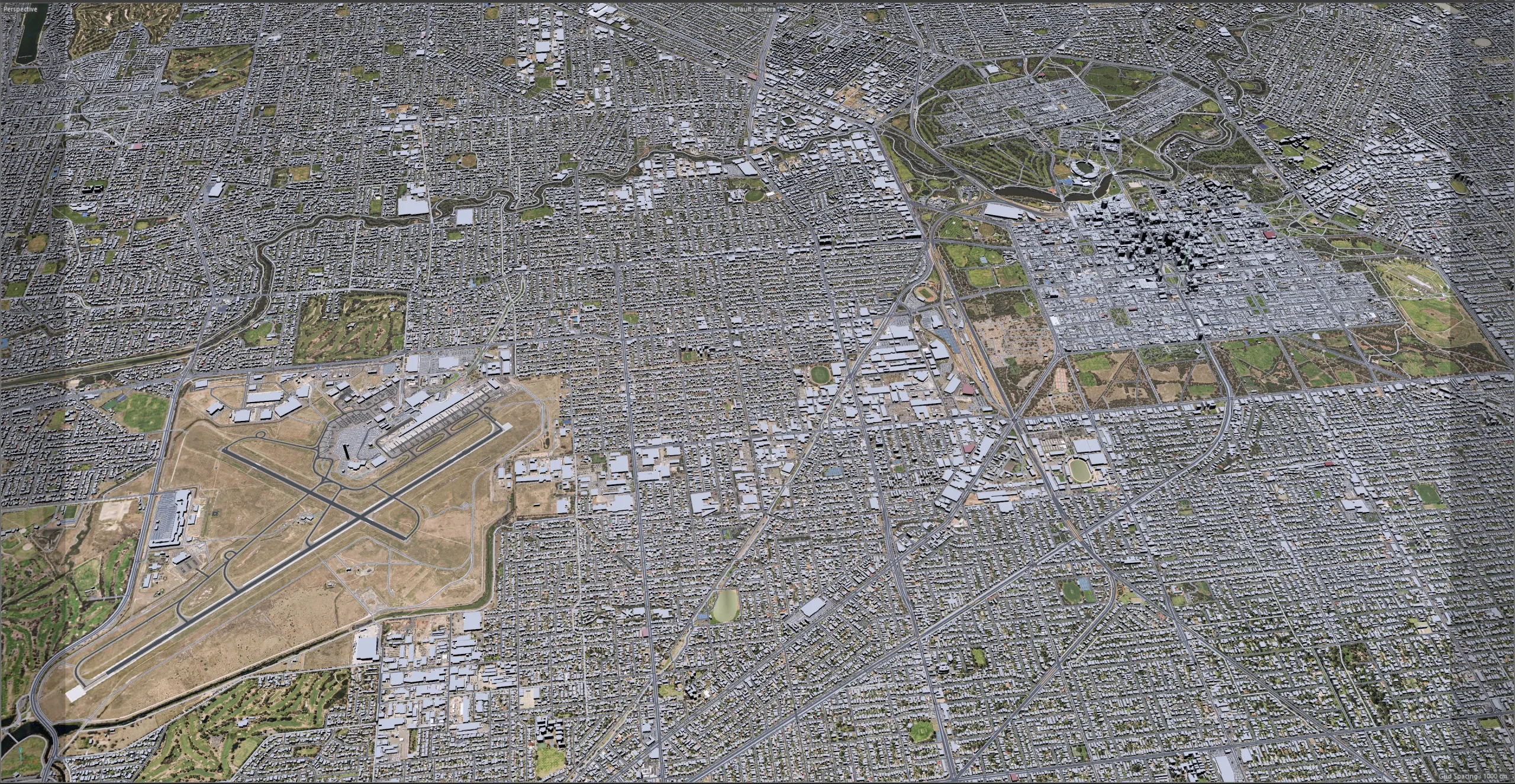 Adelaide City Australia 3D Model 65km