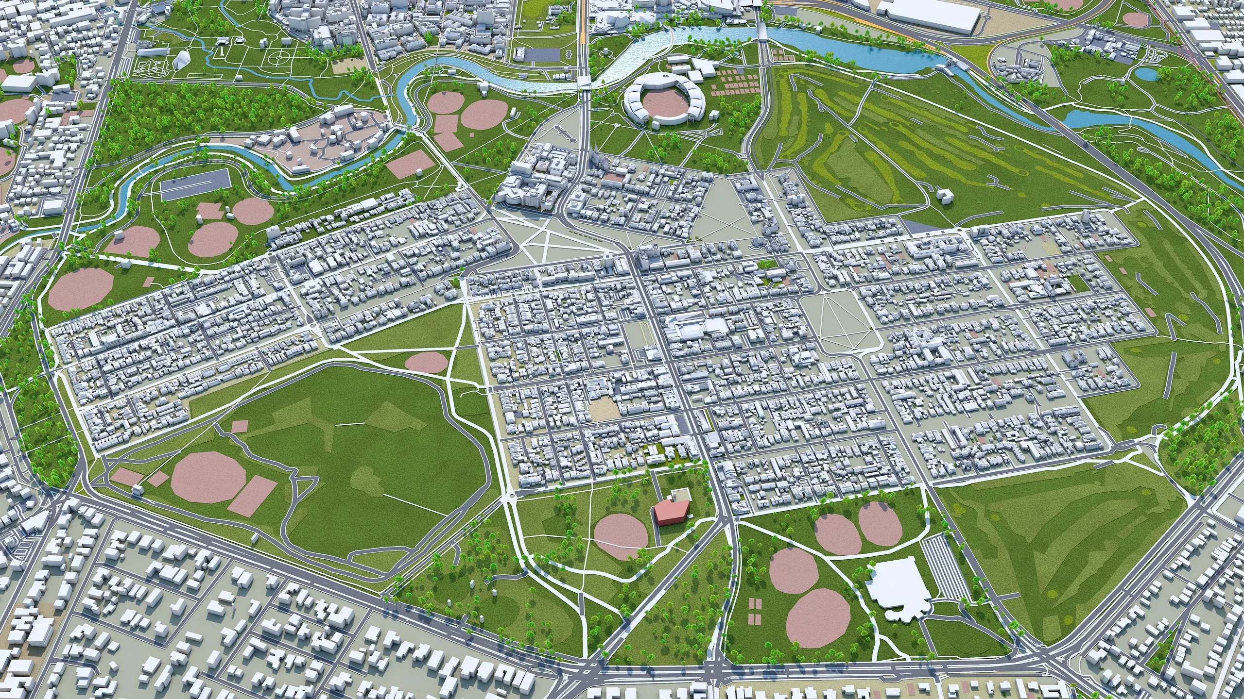 Adelaide City Australia 3D Model 65km