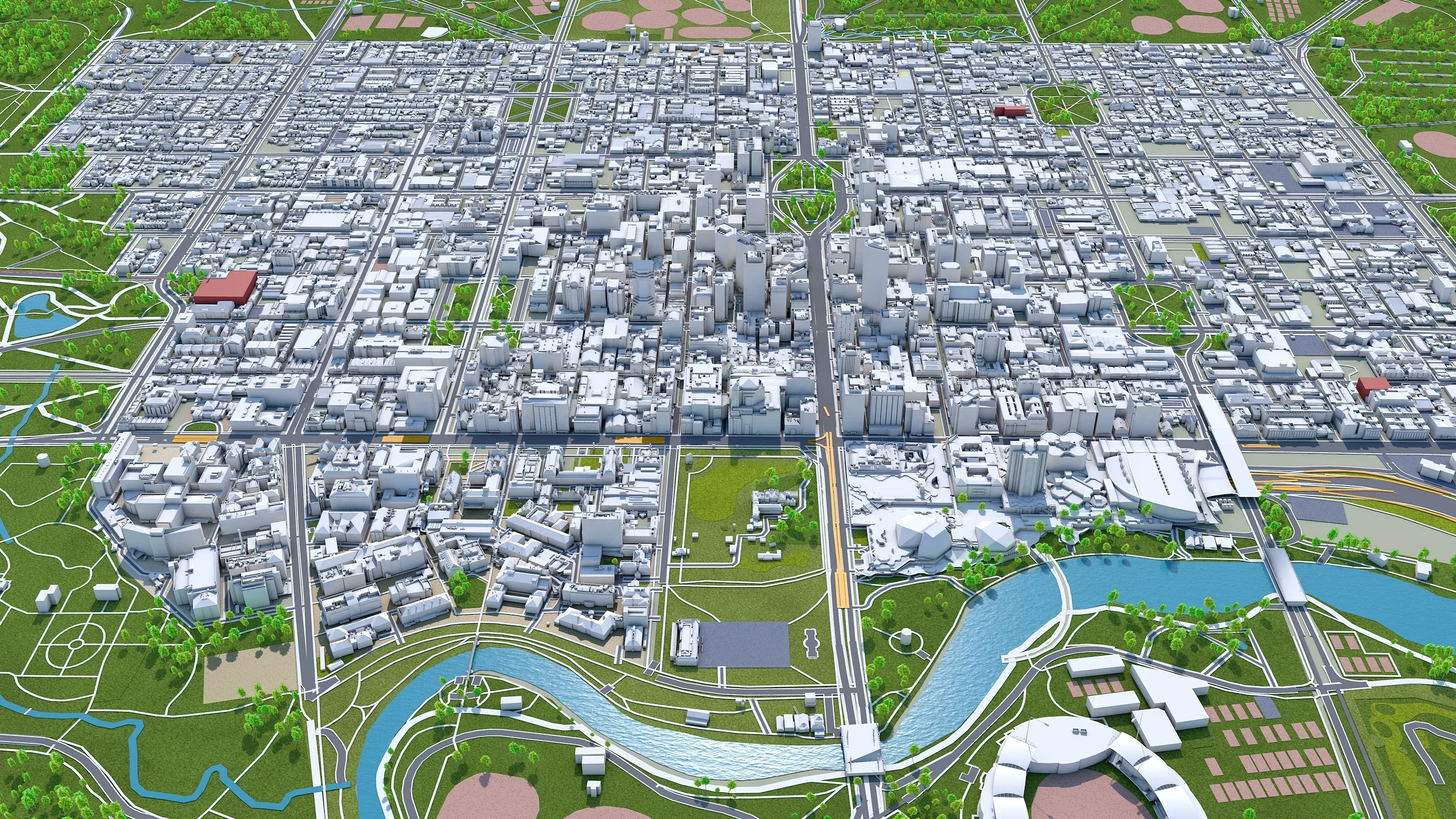 Adelaide City Australia 3D Model 65km