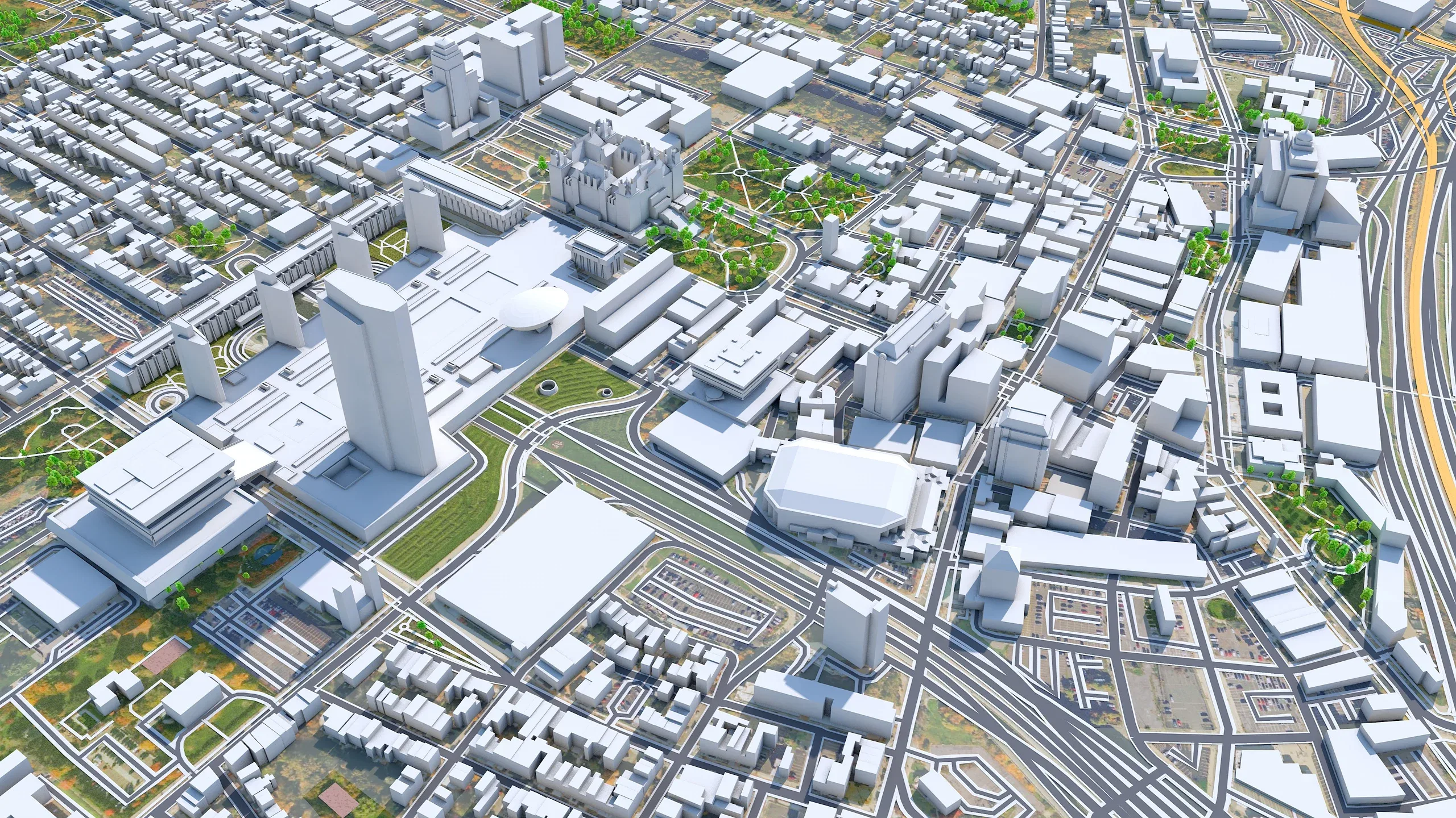 Albany downtown City NY, USA 3D Model 8km