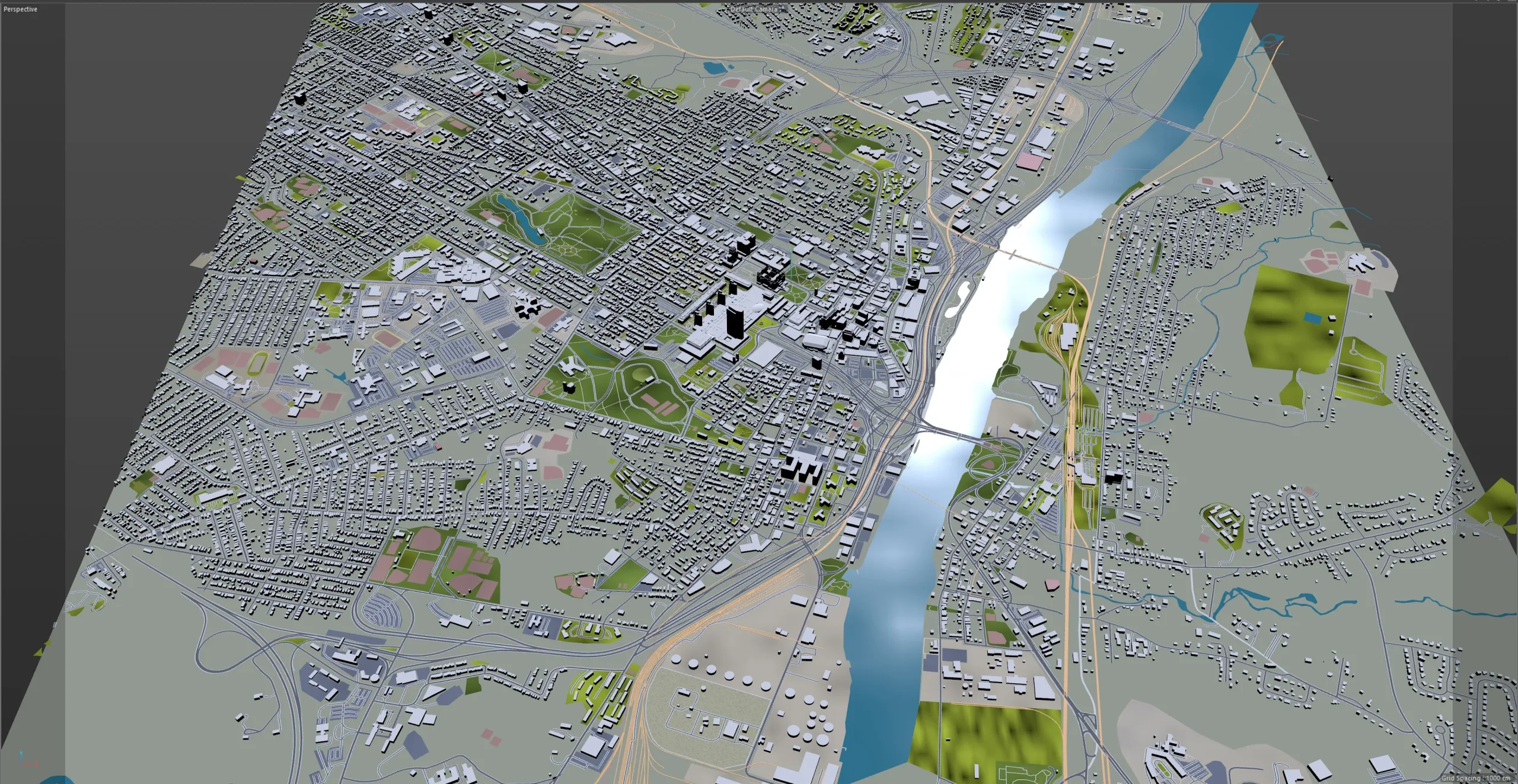 Albany downtown City NY, USA 3D Model 8km