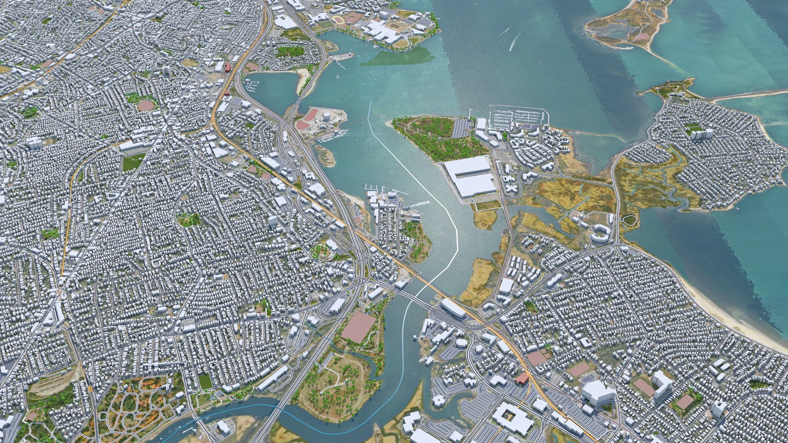 Boston City Massachusetts 3D Model 50km