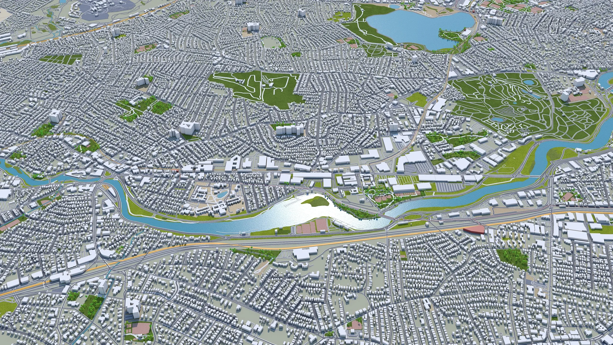 Boston City Massachusetts 3D Model 50km