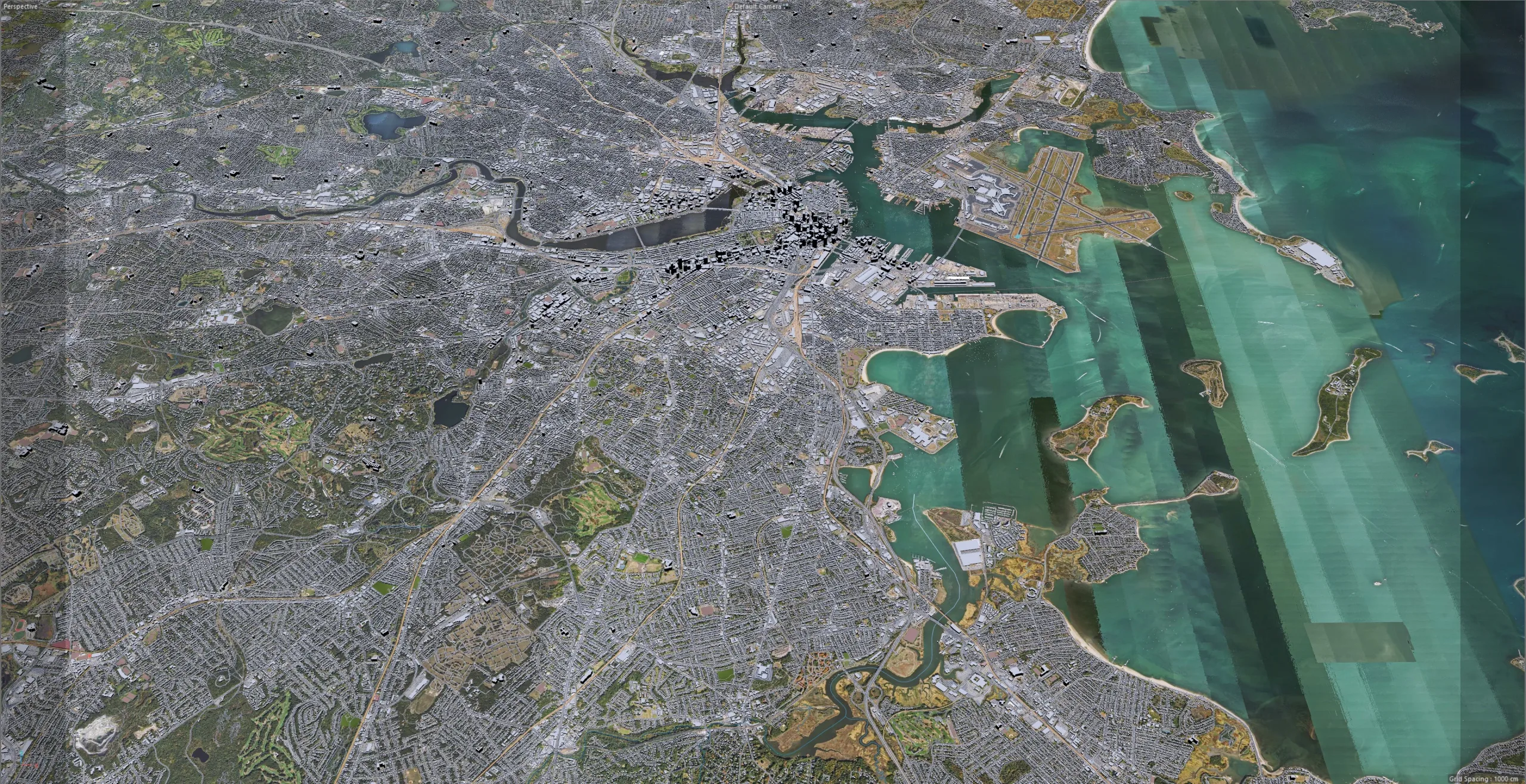 Boston City Massachusetts 3D Model 50km
