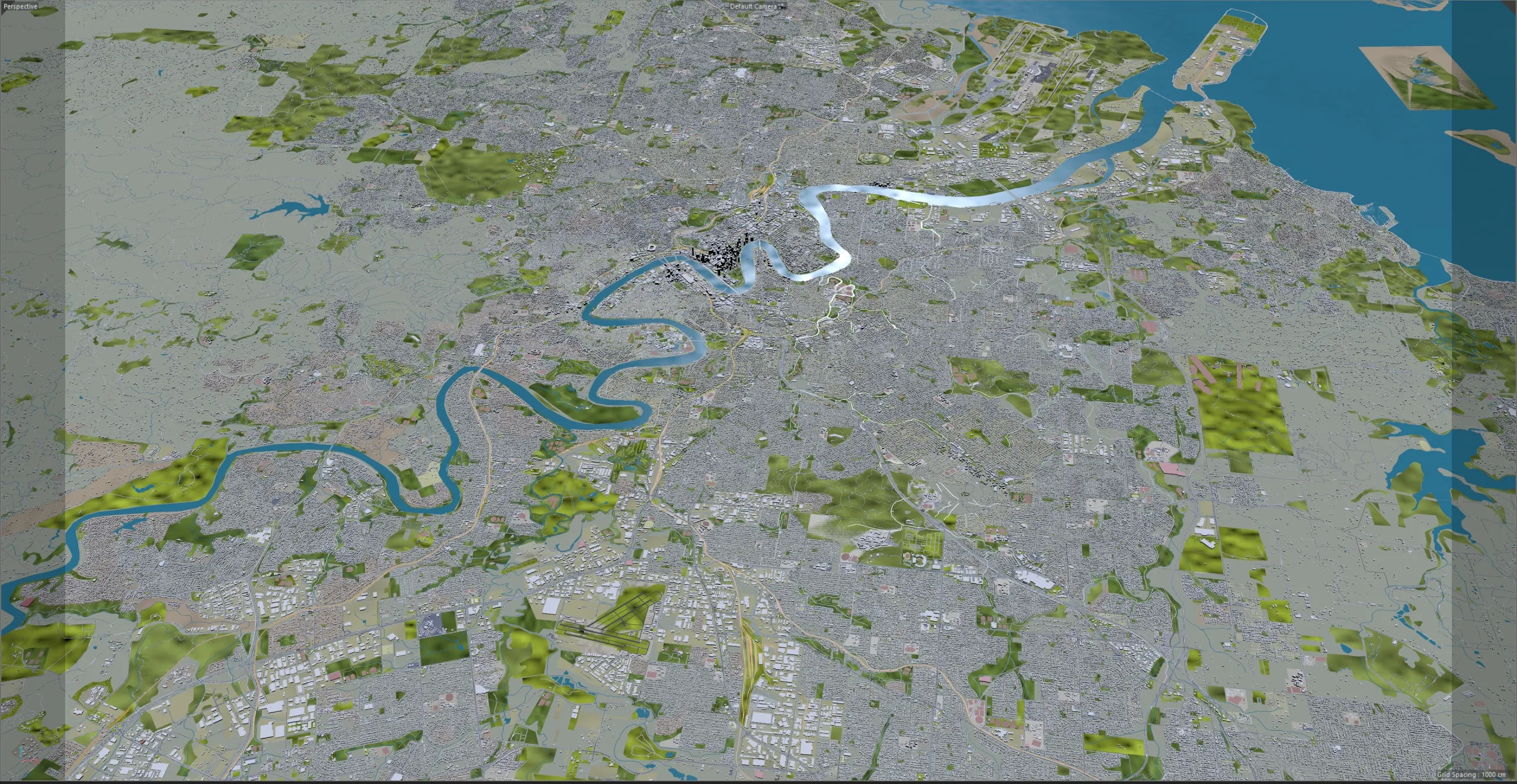 Brisbane City Australia 3D Model 50km