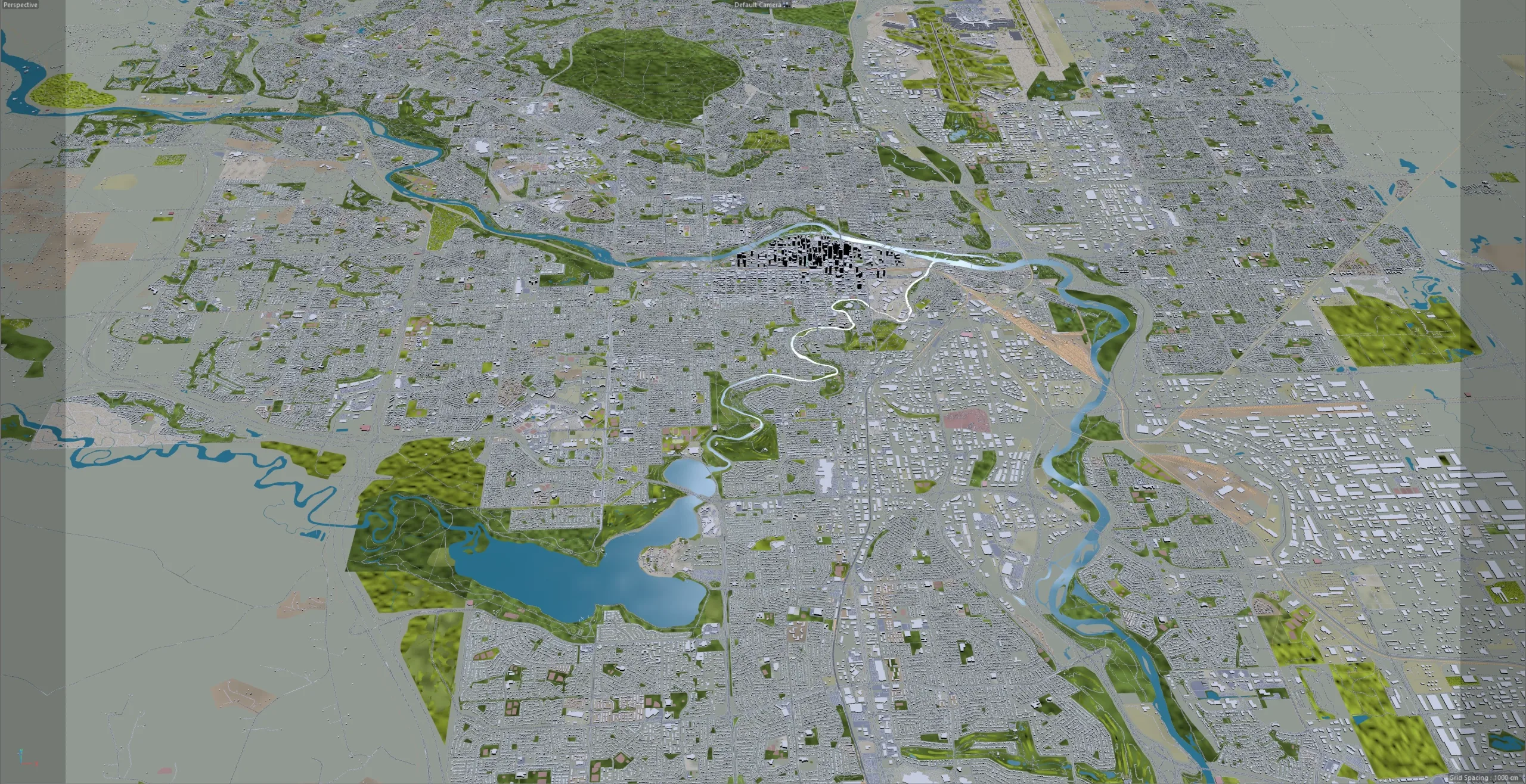 Calgary City Canada 3D Model 60km