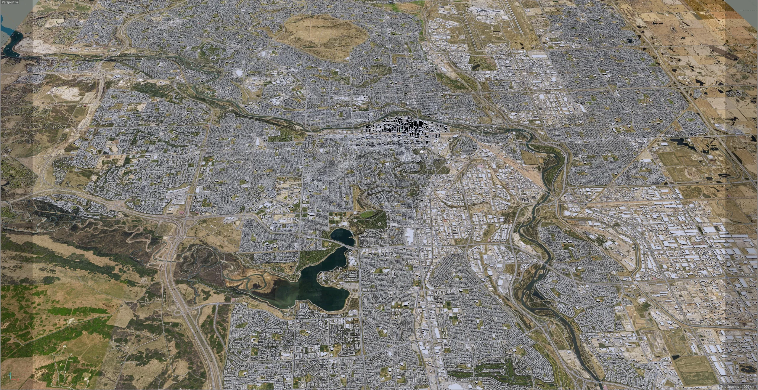 Calgary City Canada 3D Model 60km