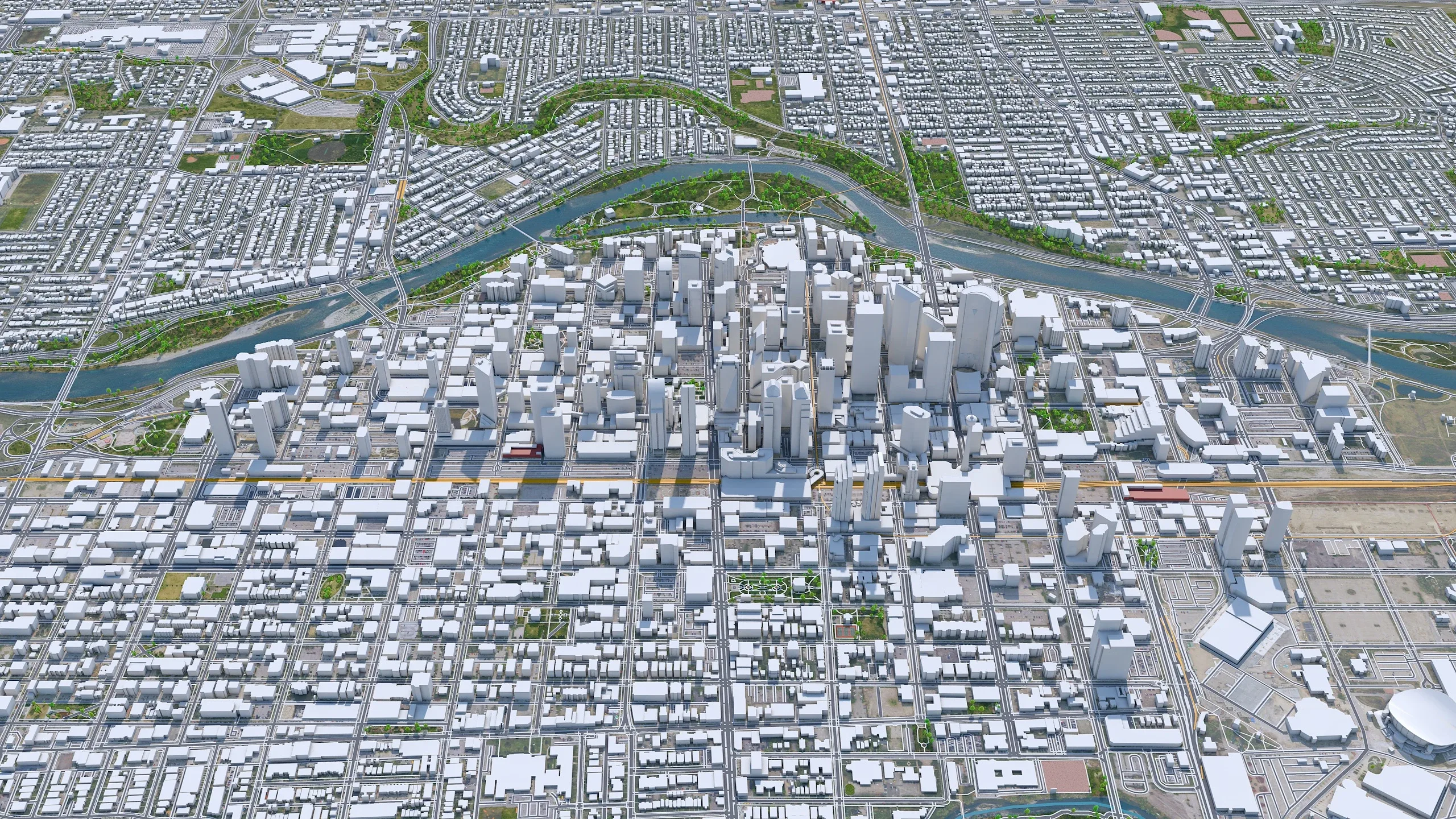 Calgary City Canada 3D Model 60km