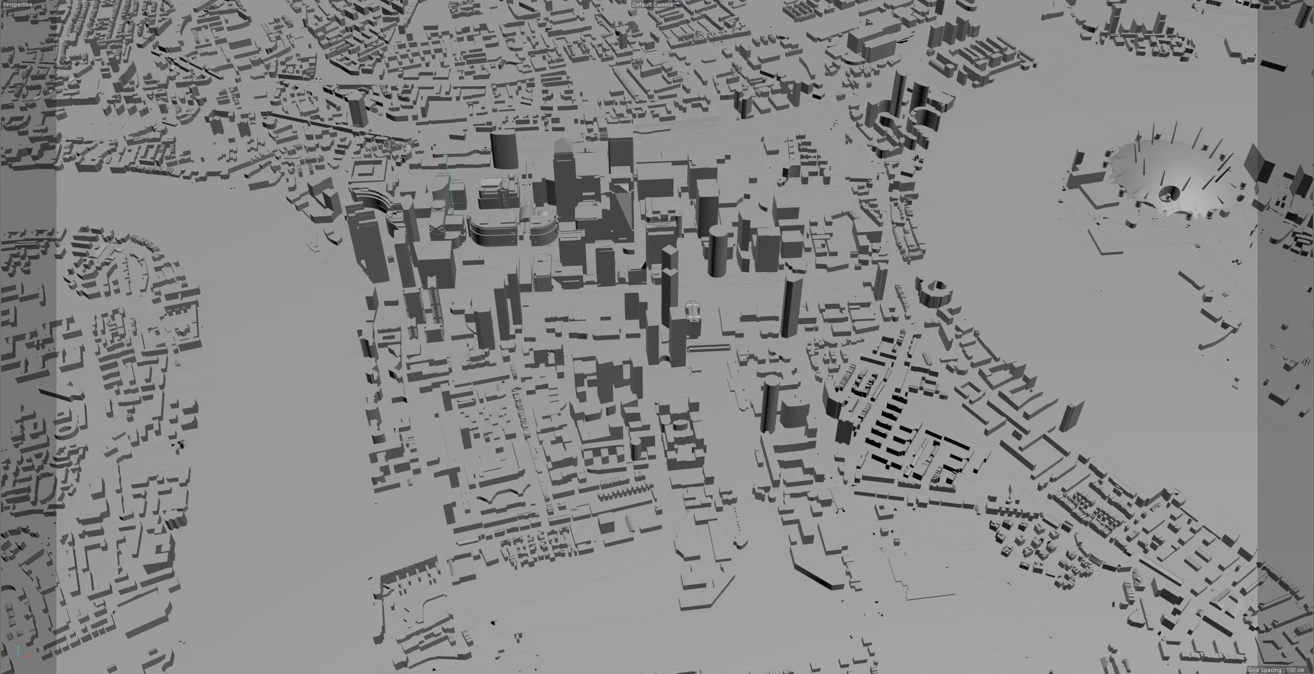 Canary Wharf city London 3d model 5km