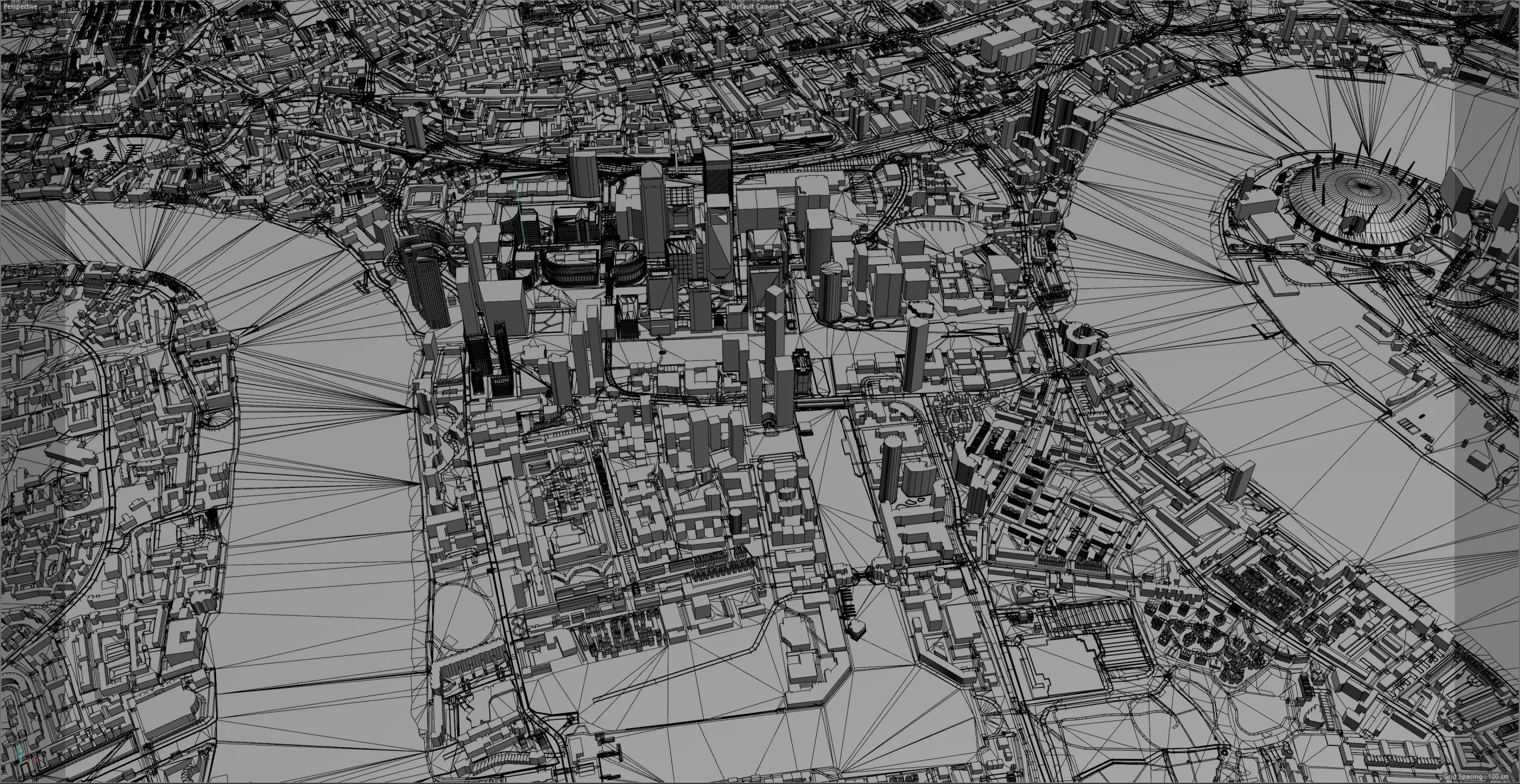Canary Wharf city London 3d model 5km