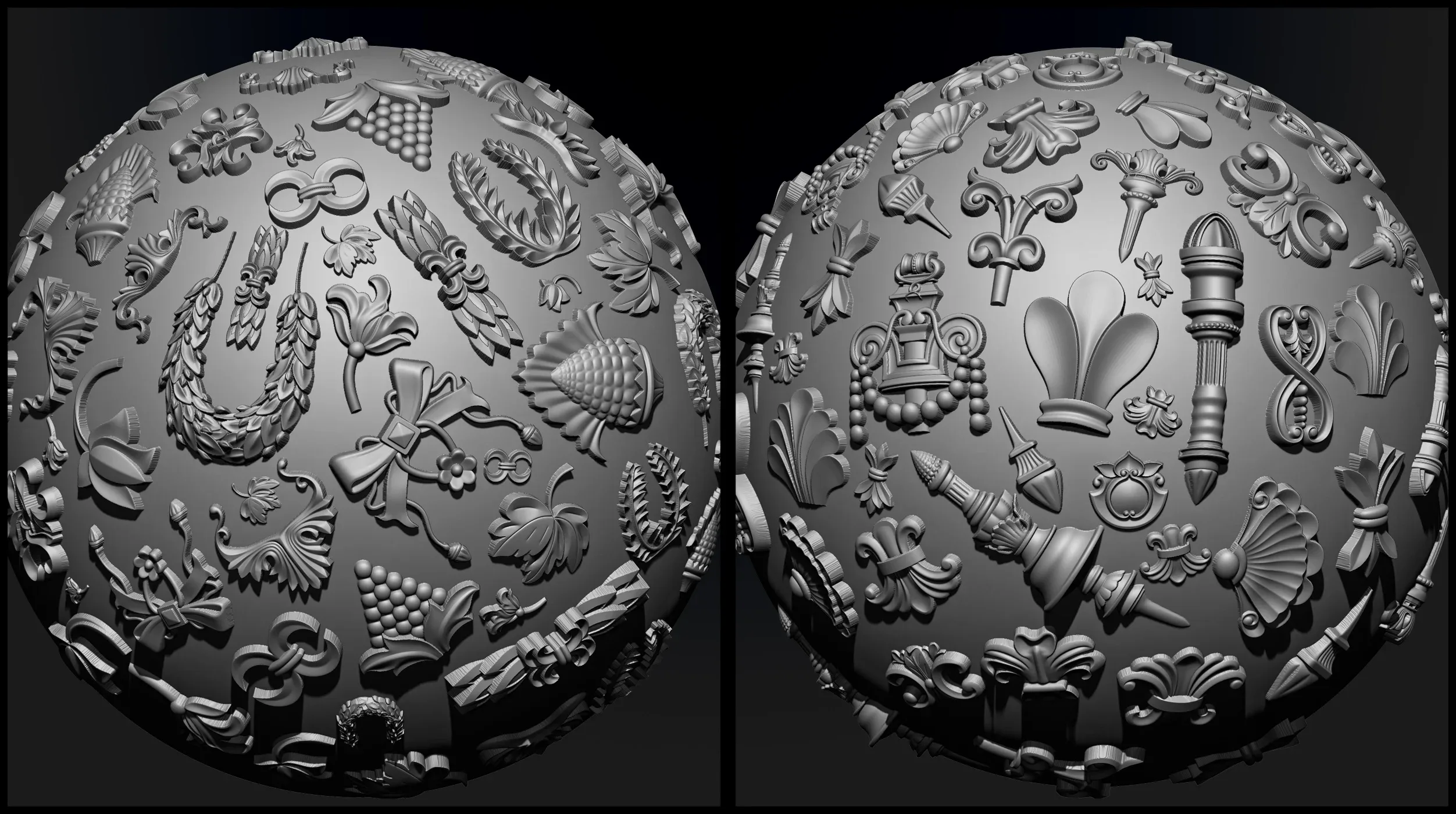 160 Ornament Brushes, Alphas and 3D Models Vol 03