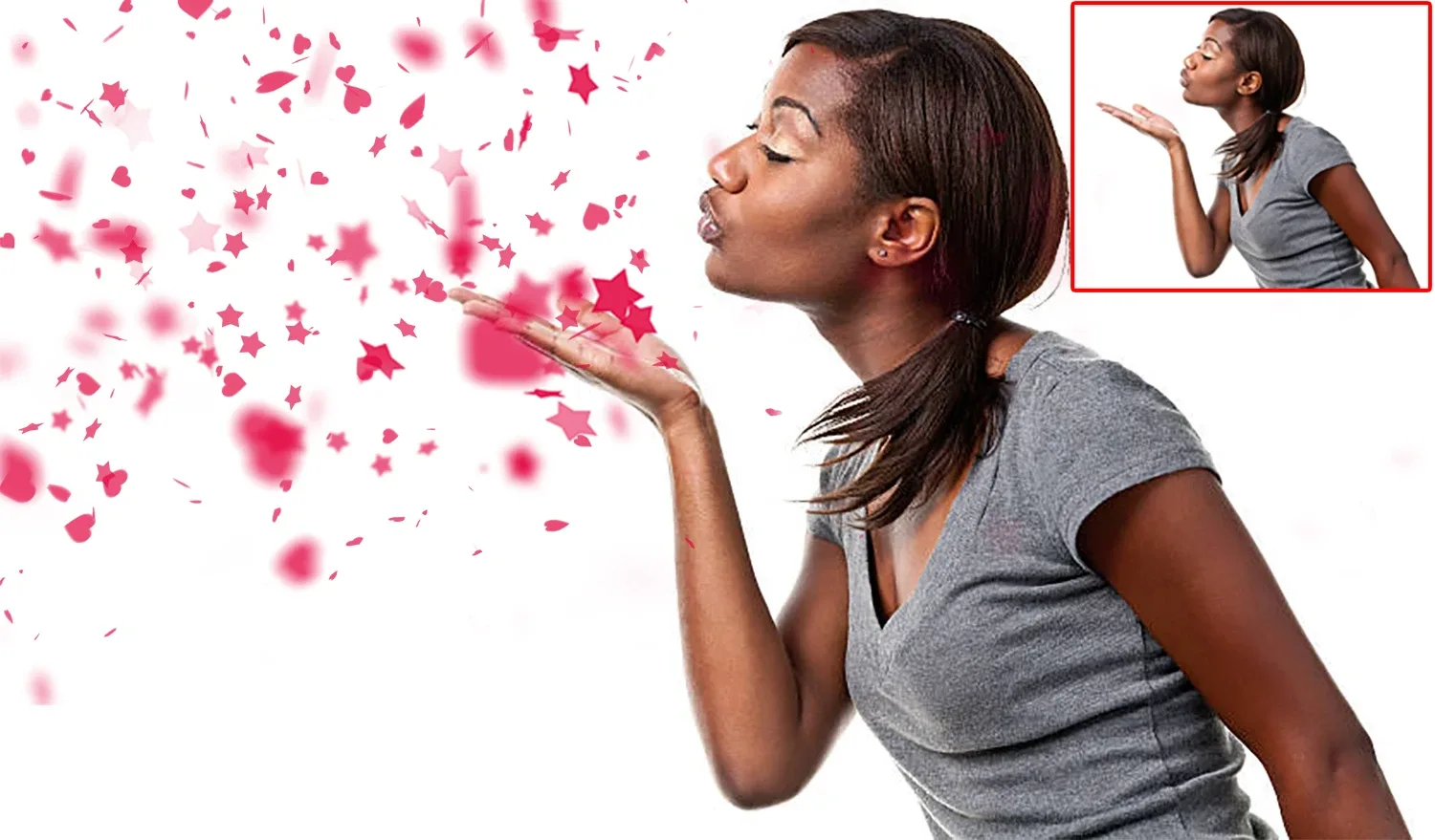 65 Blowing Hearts Overlays, Blowing kisses PNG, Love