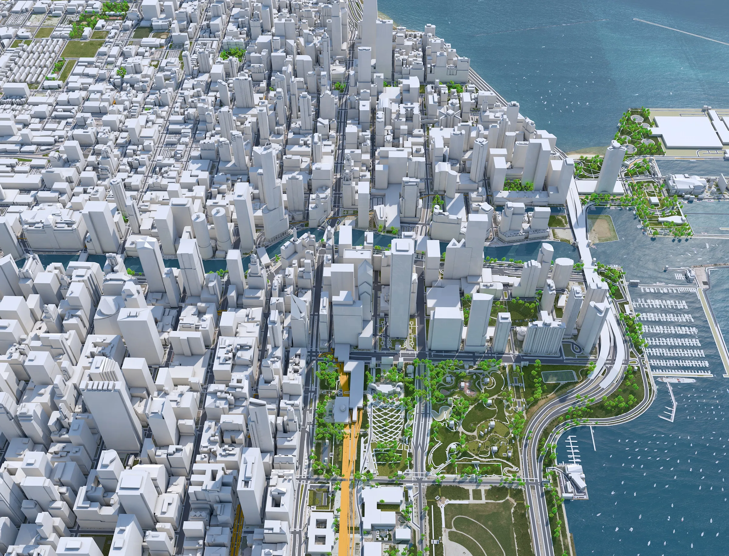 Chicago City Illinois 3D Model 70km