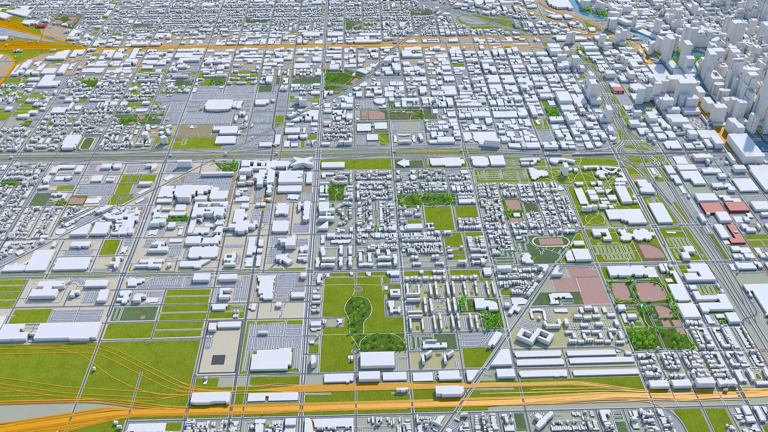 Chicago City Illinois 3D Model 70km