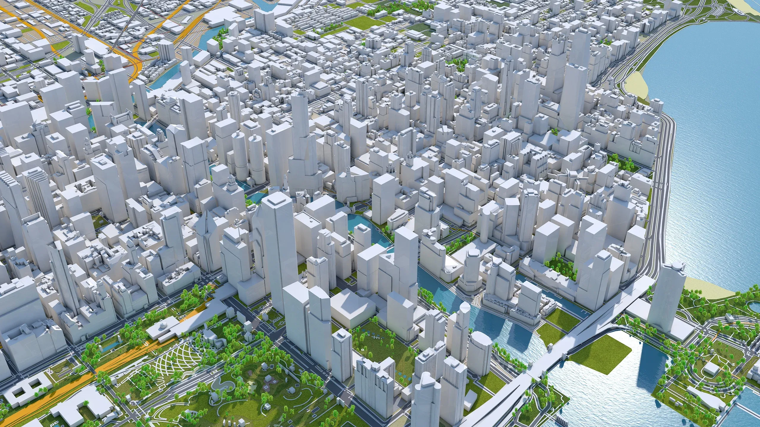 Chicago City Illinois 3D Model 70km