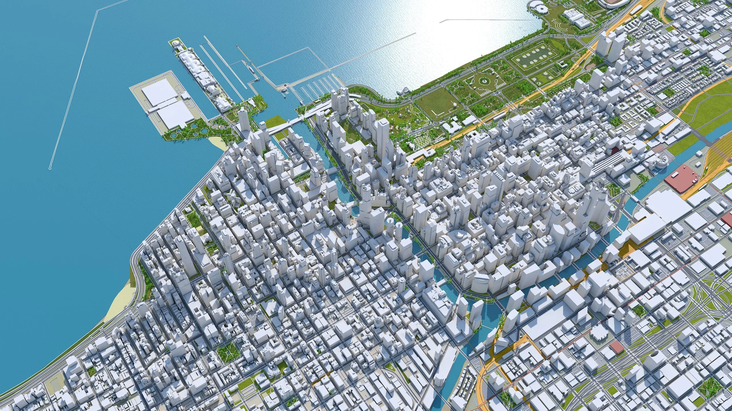 Chicago City Illinois 3D Model 70km