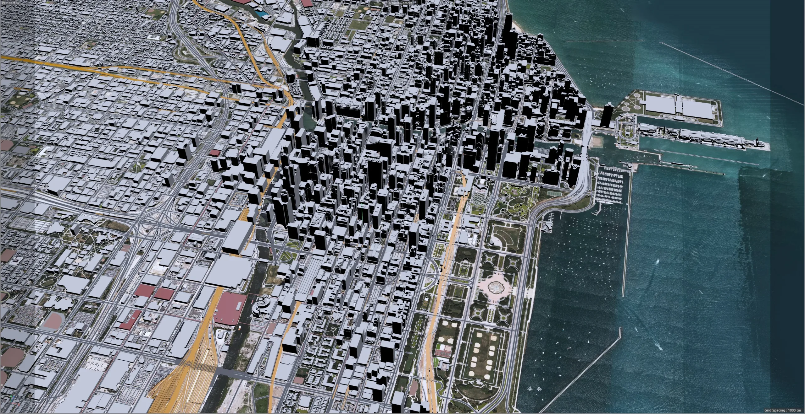 Chicago City Illinois 3D Model 70km