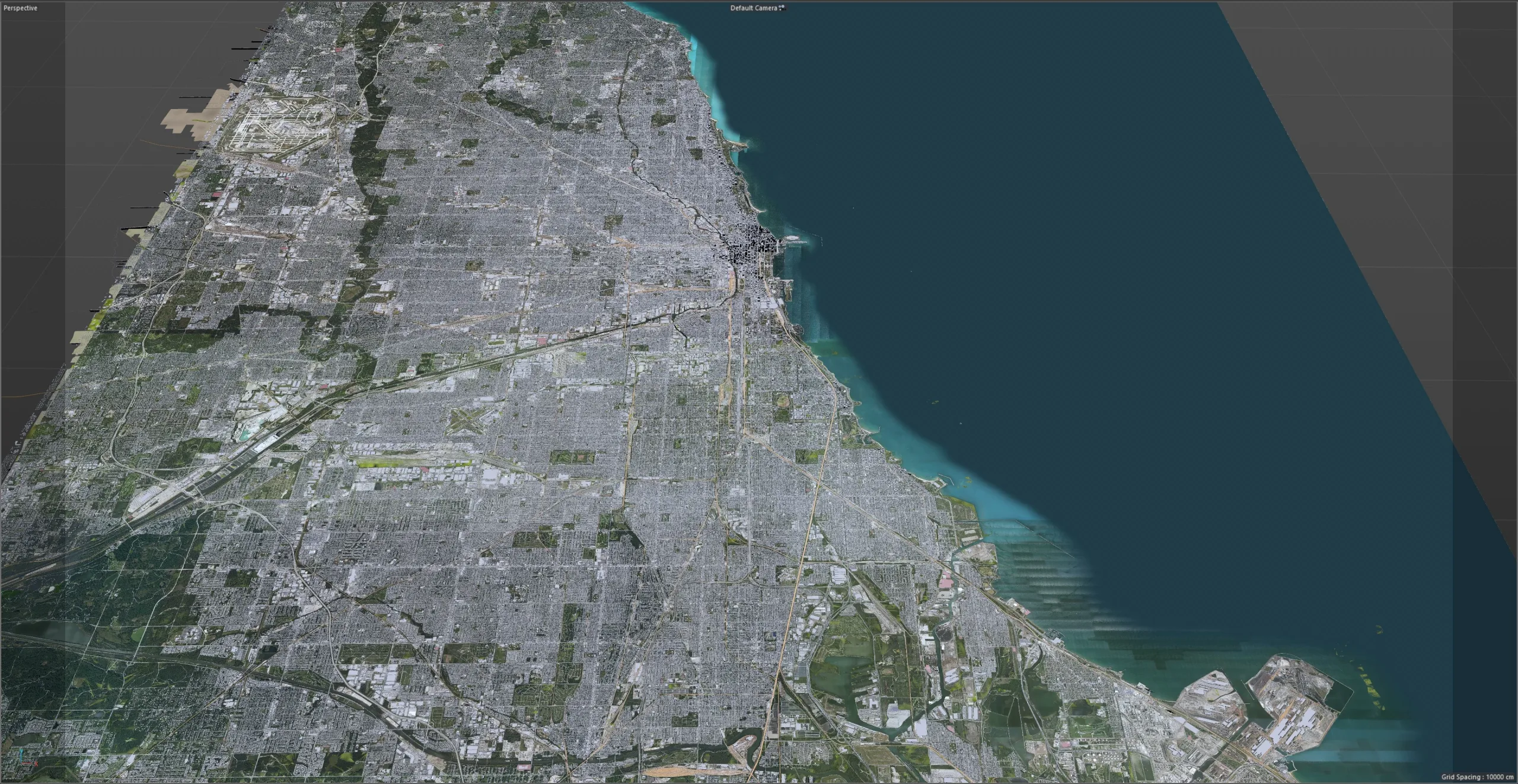 Chicago City Illinois 3D Model 70km