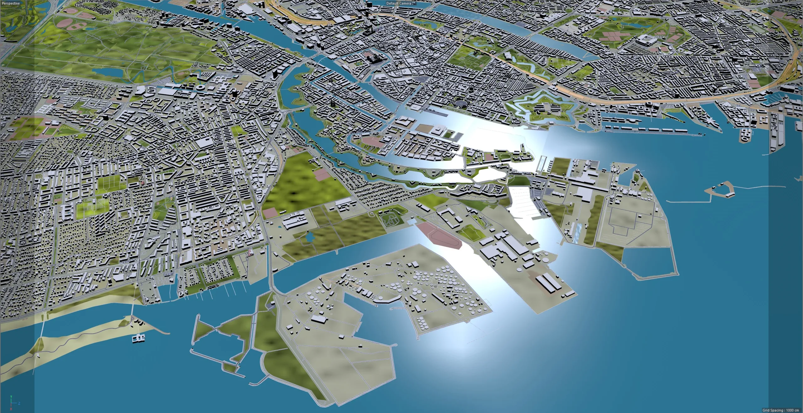 Copenhagen City Denmark 3D Model 30km