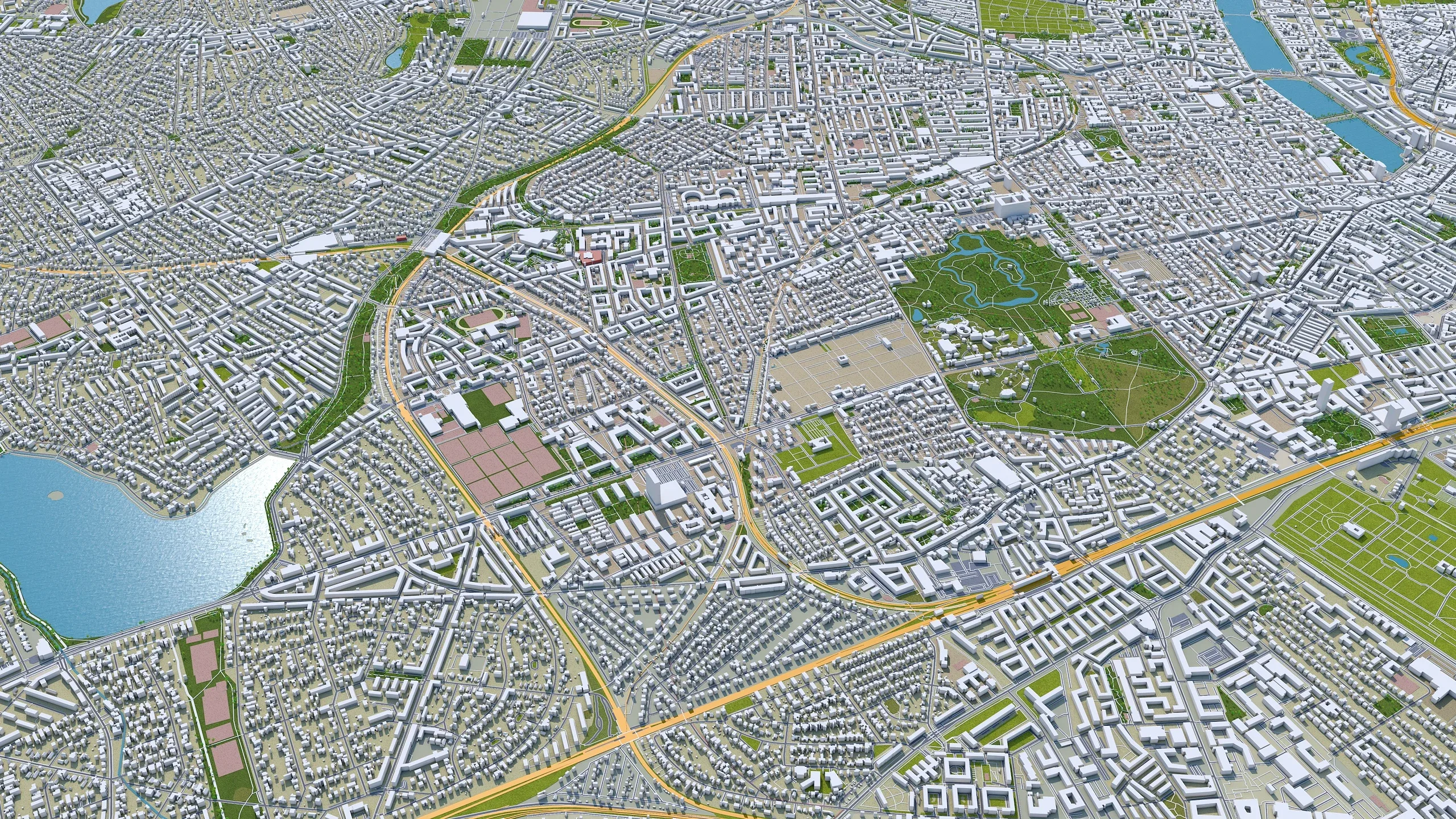 Copenhagen City Denmark 3D Model 30km