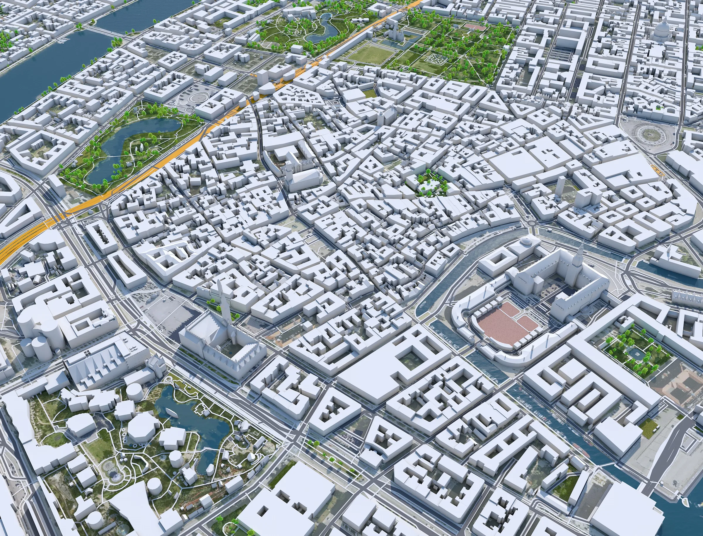 Copenhagen City Denmark 3D Model 30km