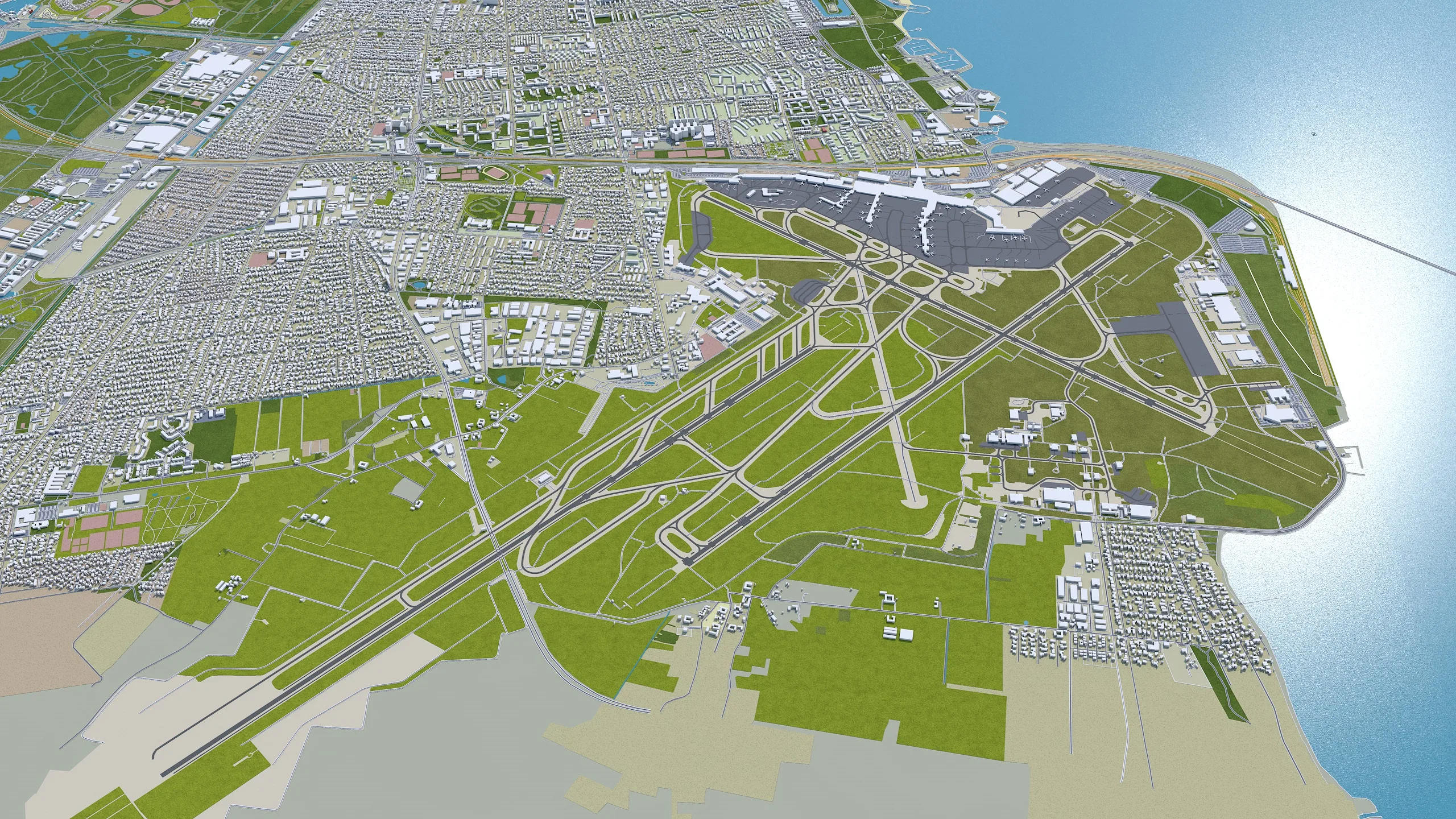 Copenhagen City Denmark 3D Model 30km