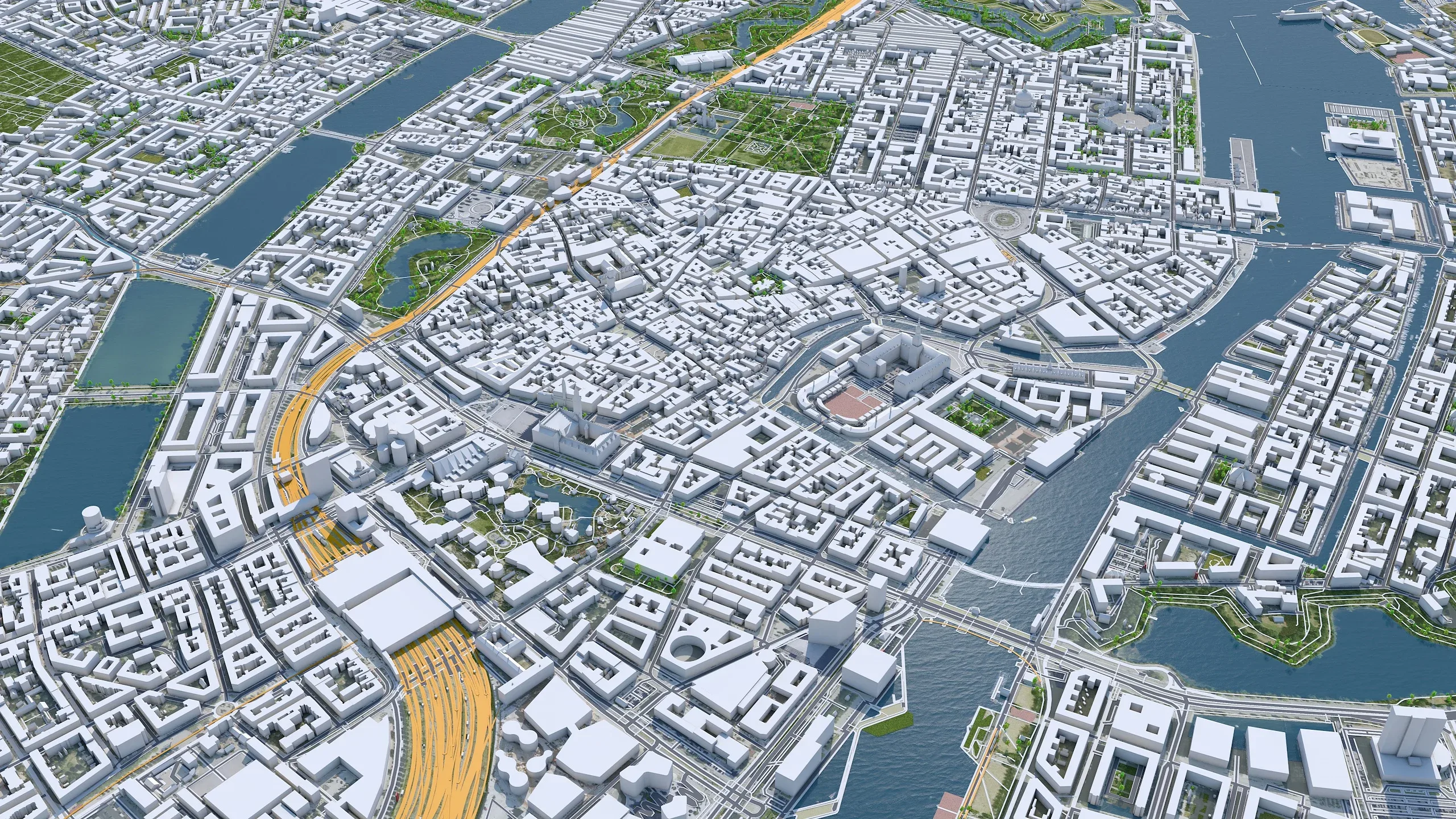 Copenhagen City Denmark 3D Model 30km