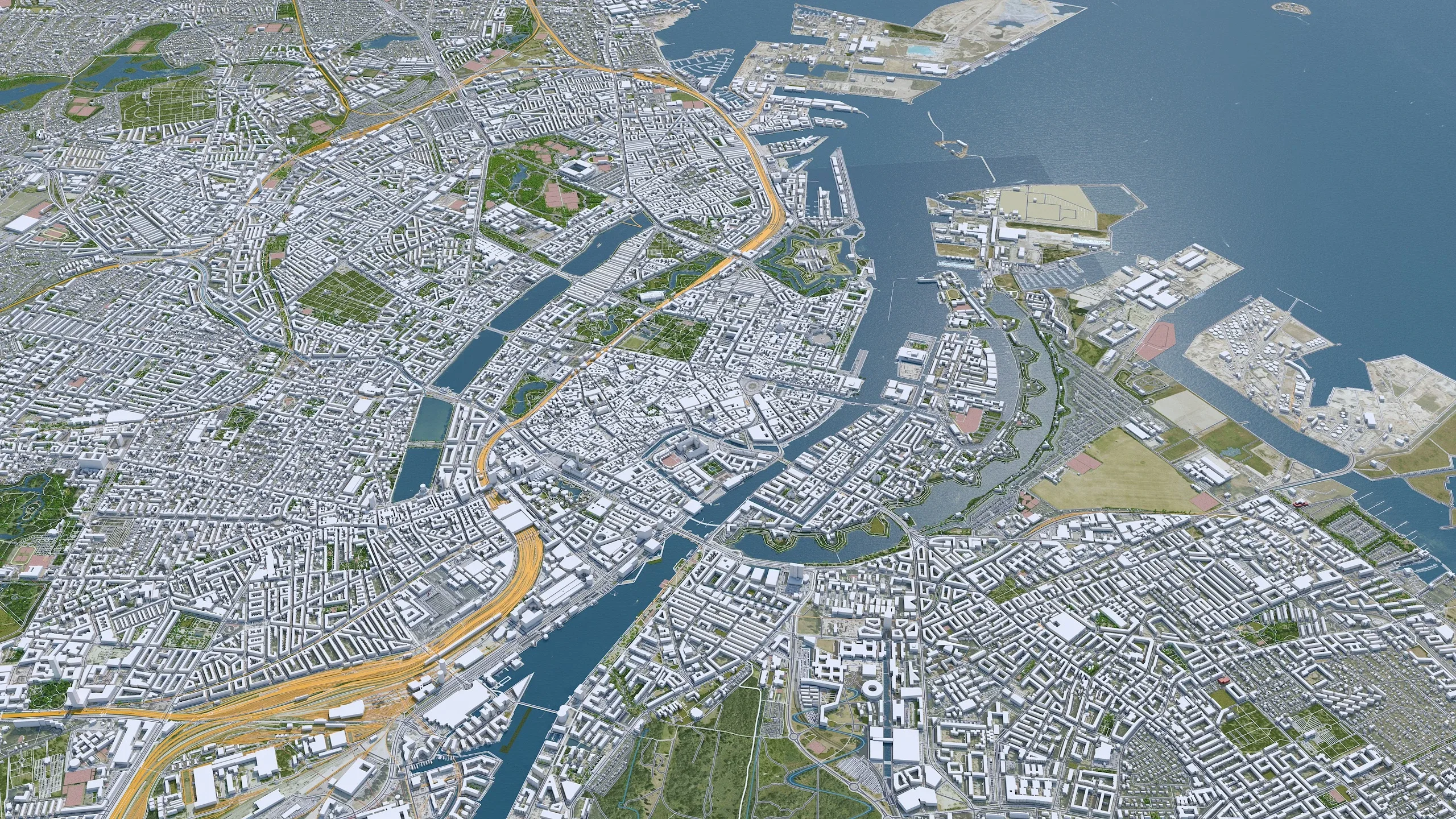 Copenhagen City Denmark 3D Model 30km