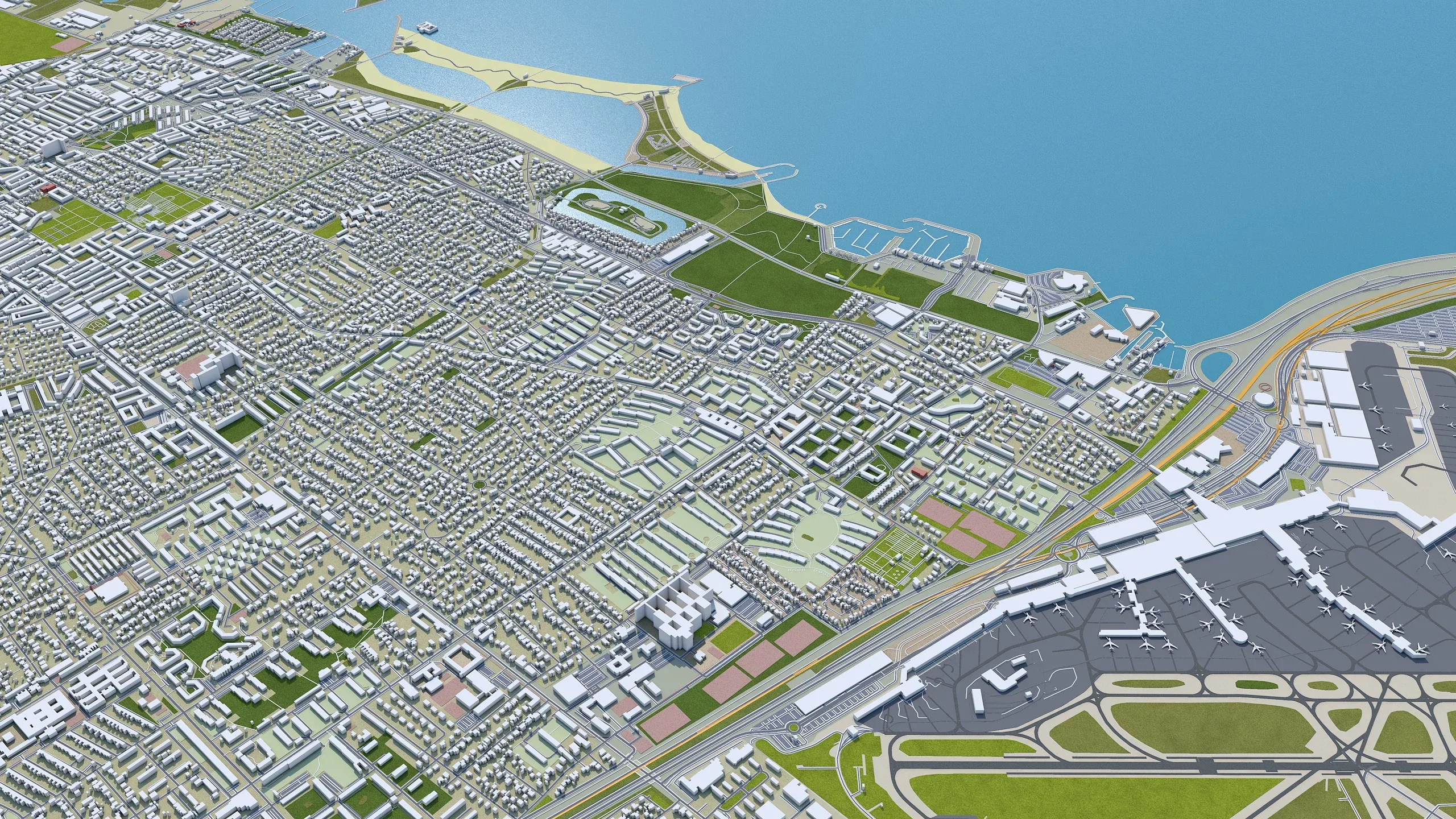 Copenhagen City Denmark 3D Model 30km