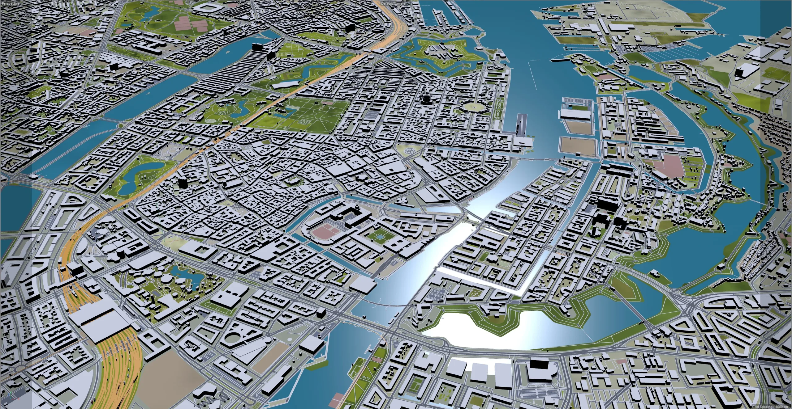 Copenhagen City Denmark 3D Model 30km