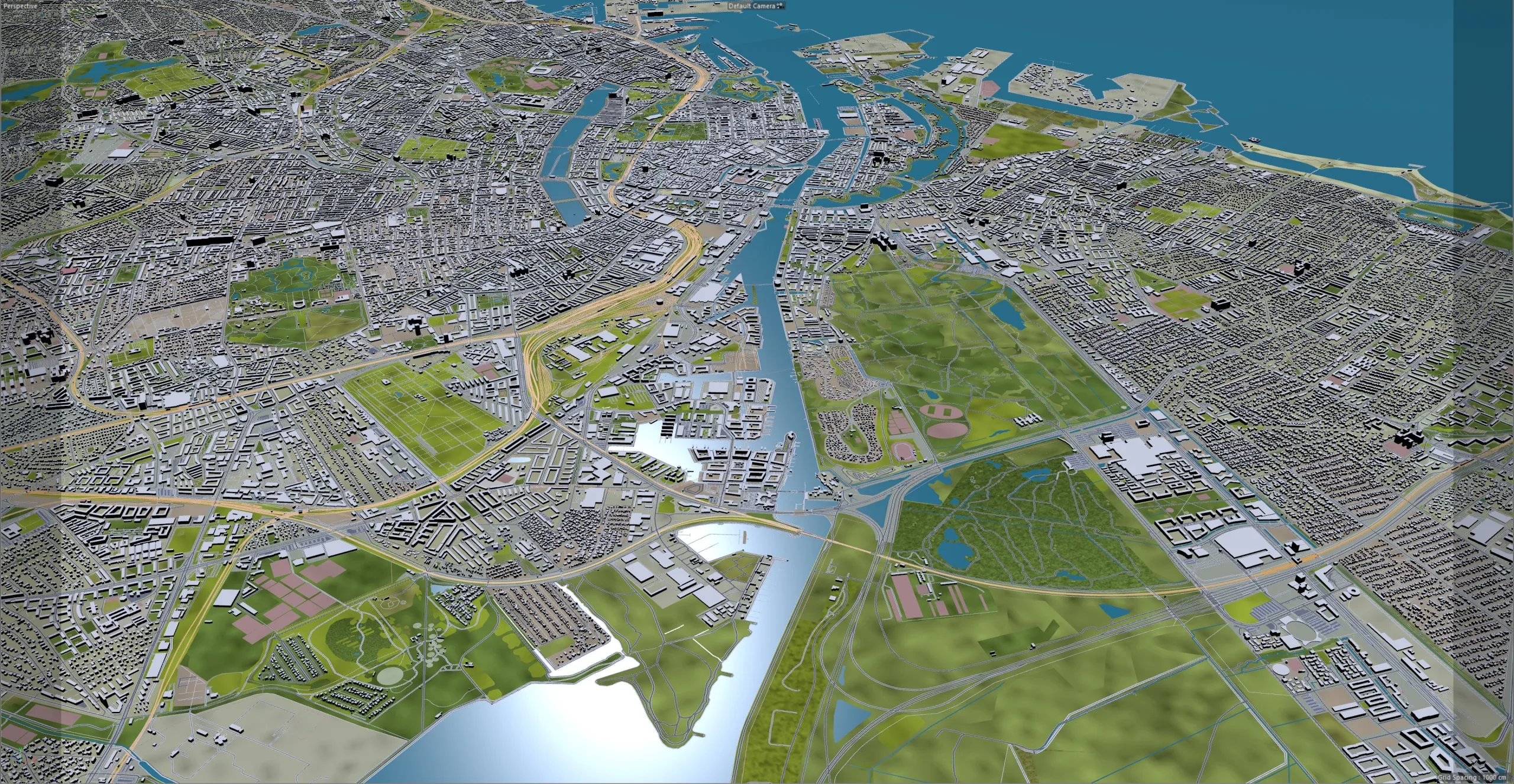 Copenhagen City Denmark 3D Model 30km