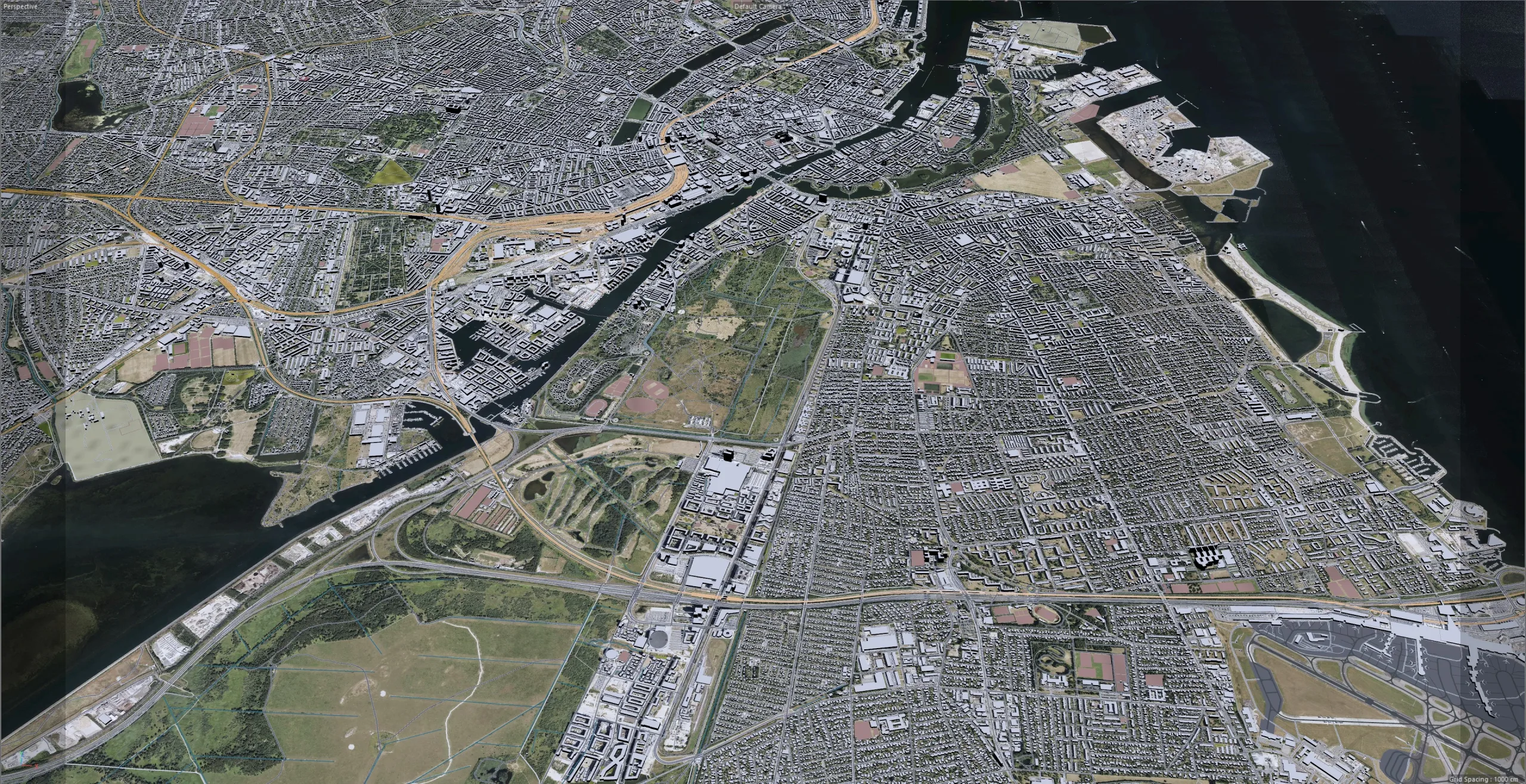 Copenhagen City Denmark 3D Model 30km