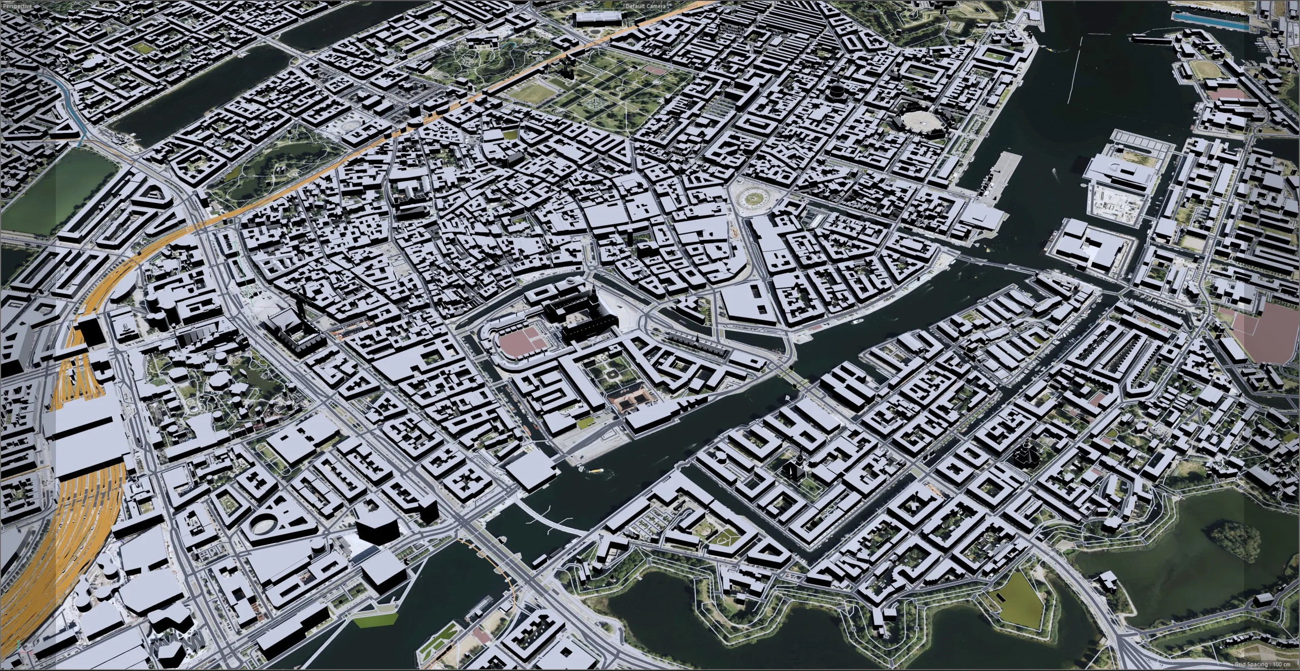 Copenhagen City Denmark 3D Model 30km
