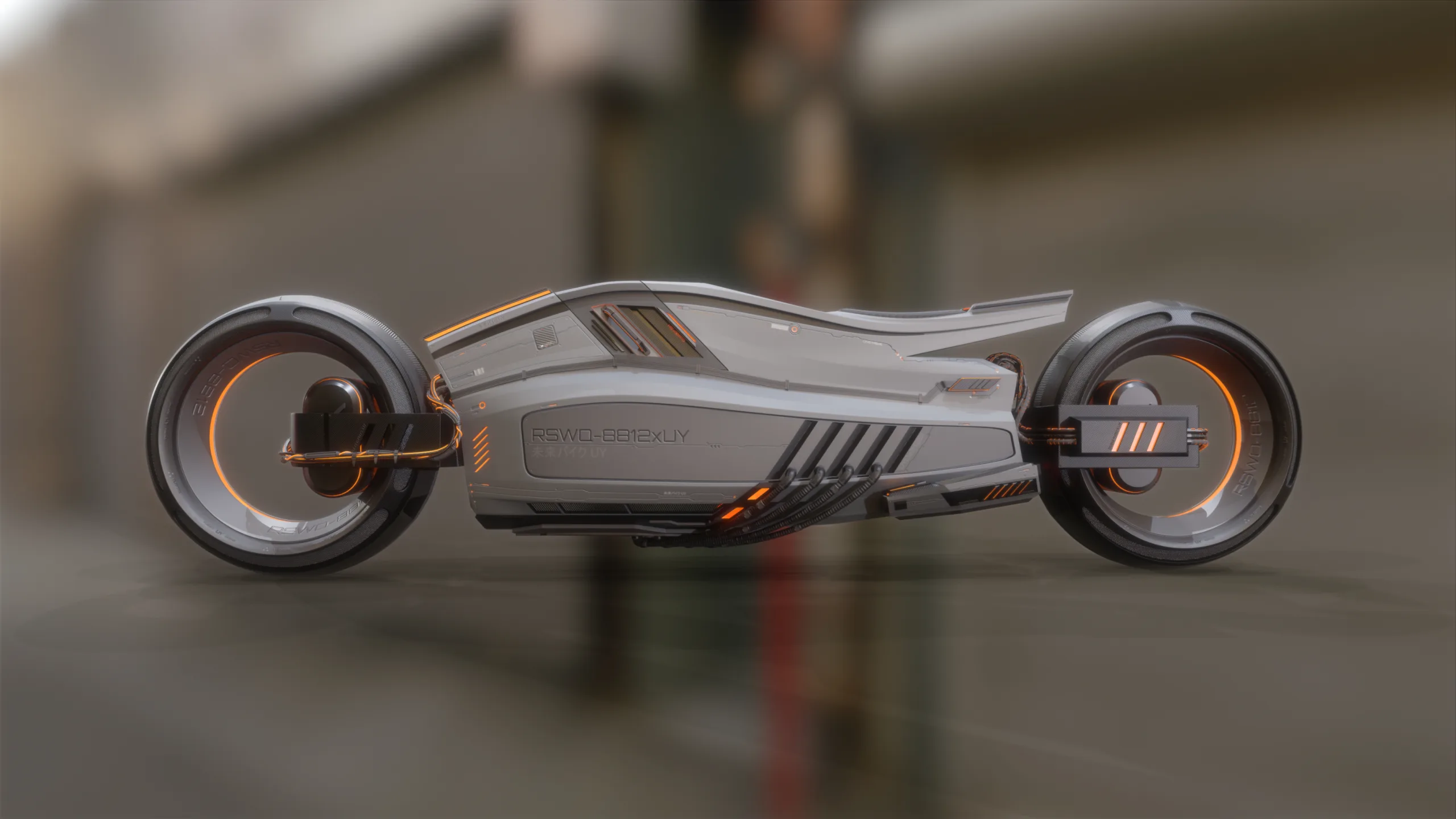 Sci-fi motorbike (High poly)