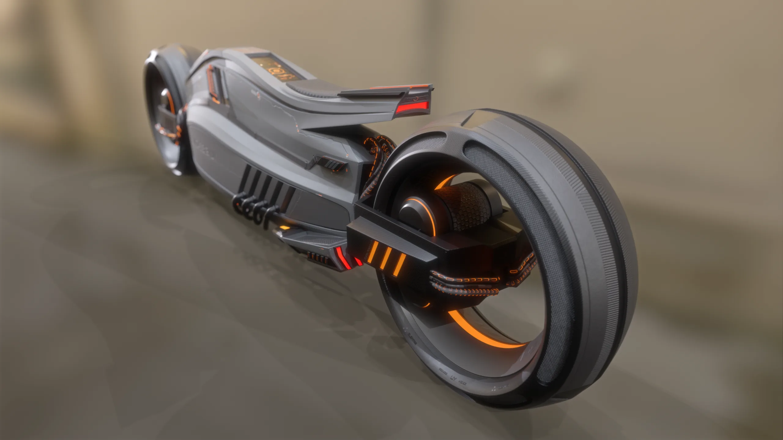 Sci-fi motorbike (High poly)