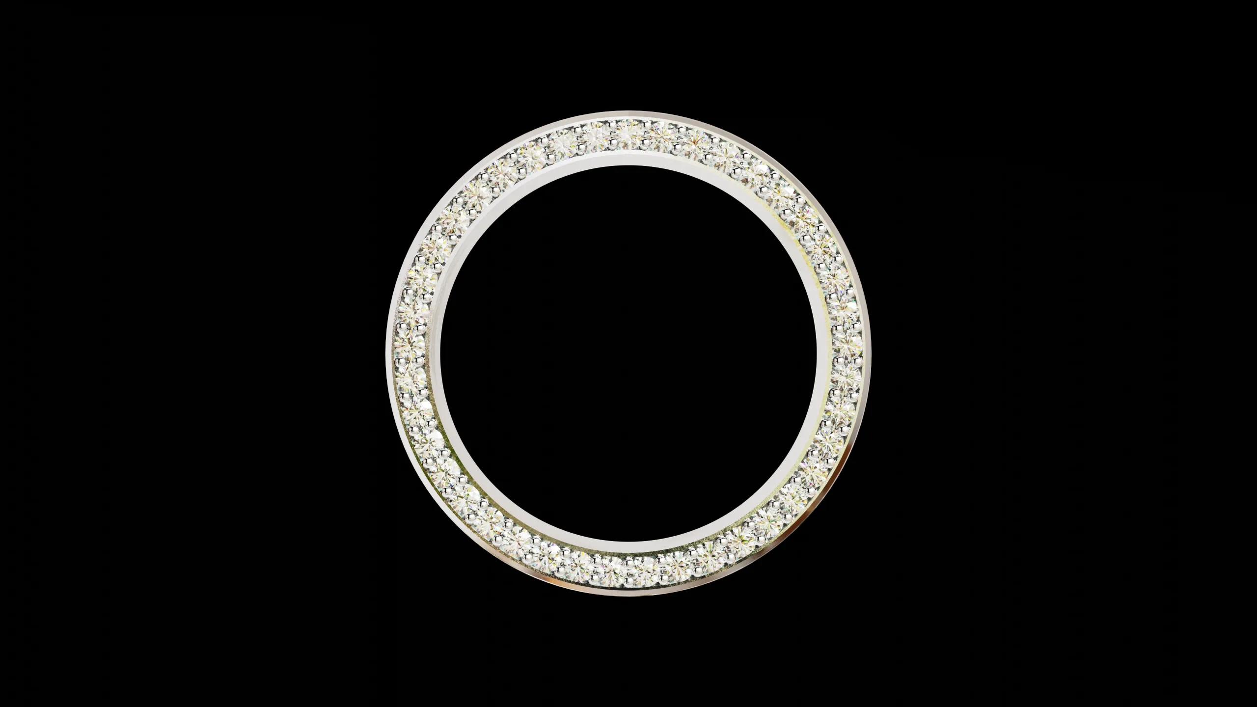 Solid eternity convex ring with stone