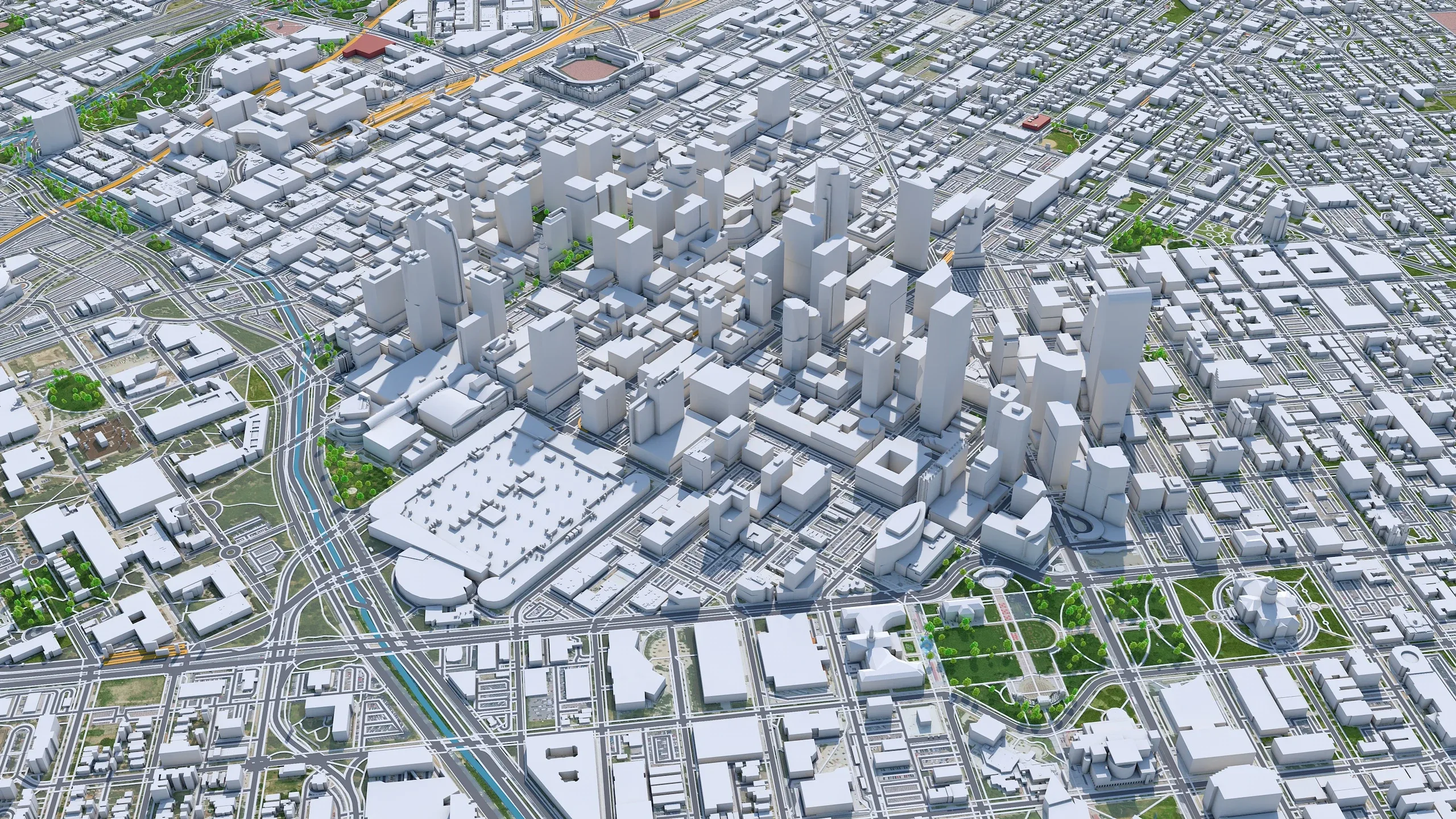 Denver City Colorado 3D Model 70km