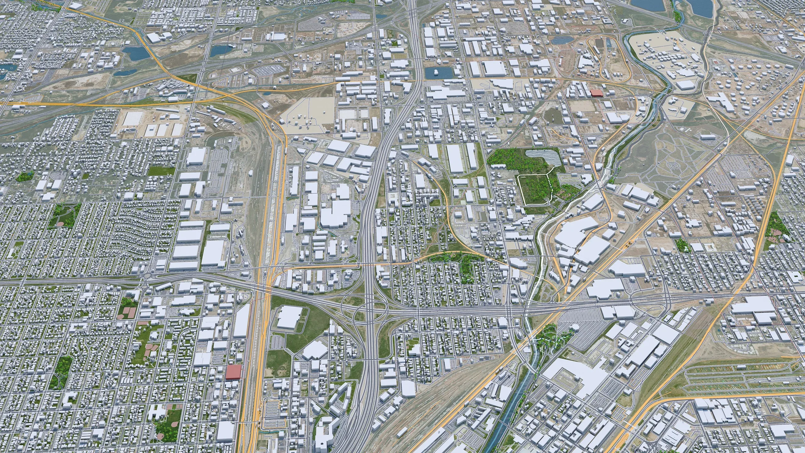 Denver City Colorado 3D Model 70km