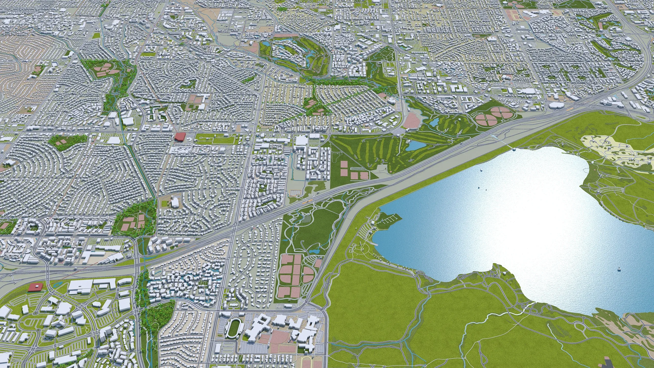 Denver City Colorado 3D Model 70km