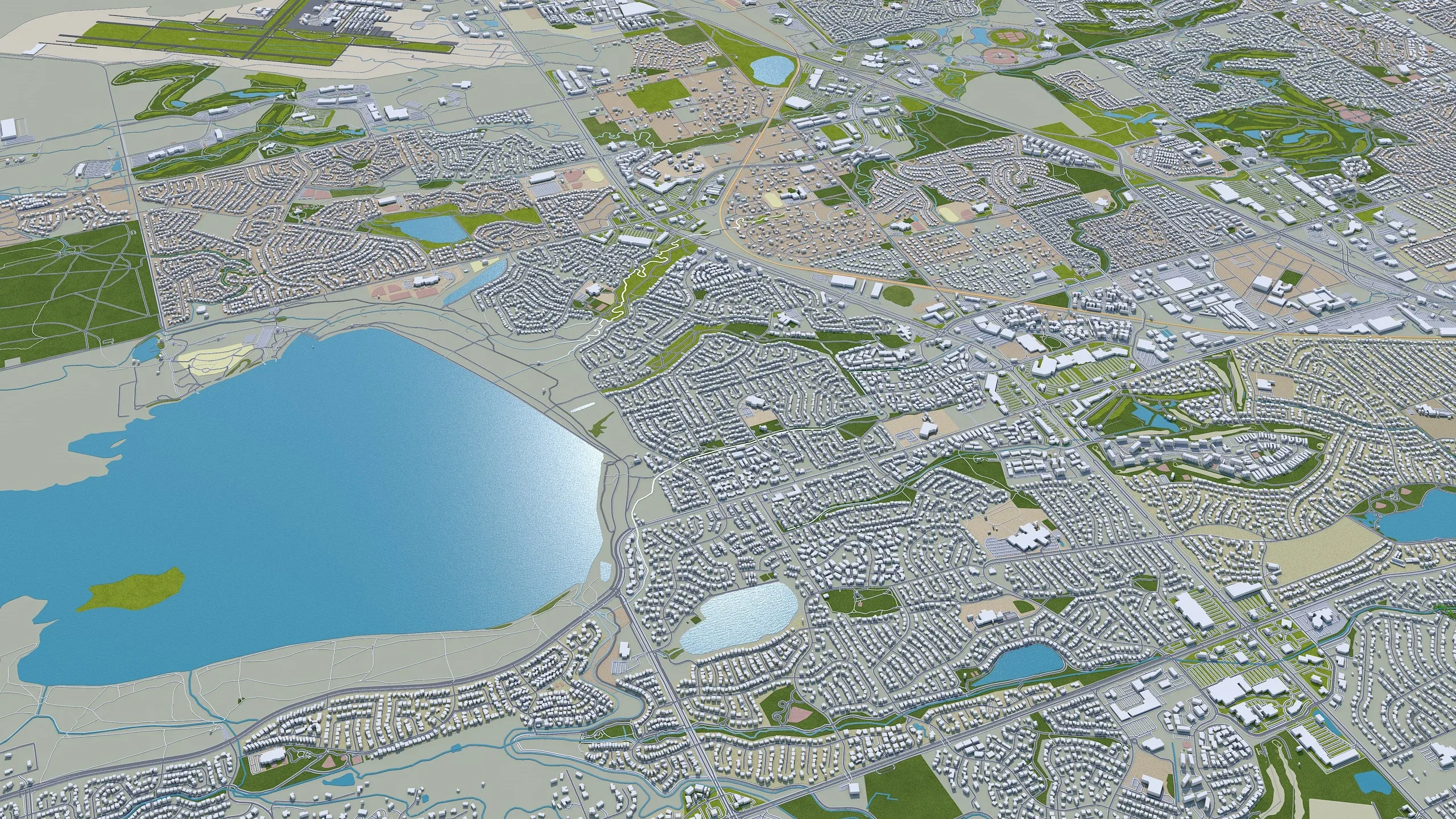 Denver City Colorado 3D Model 70km