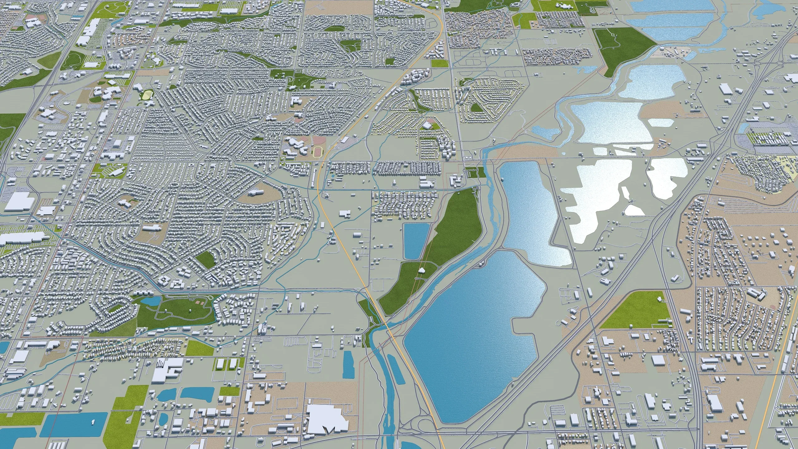 Denver City Colorado 3D Model 70km